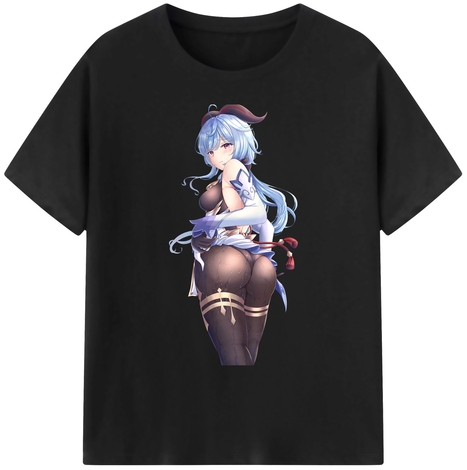 げんし神 甘雨 かんう genshin Ganyu 綿100％ メンズ半袖Tシャツ｜肌触りやわらか＆通気性