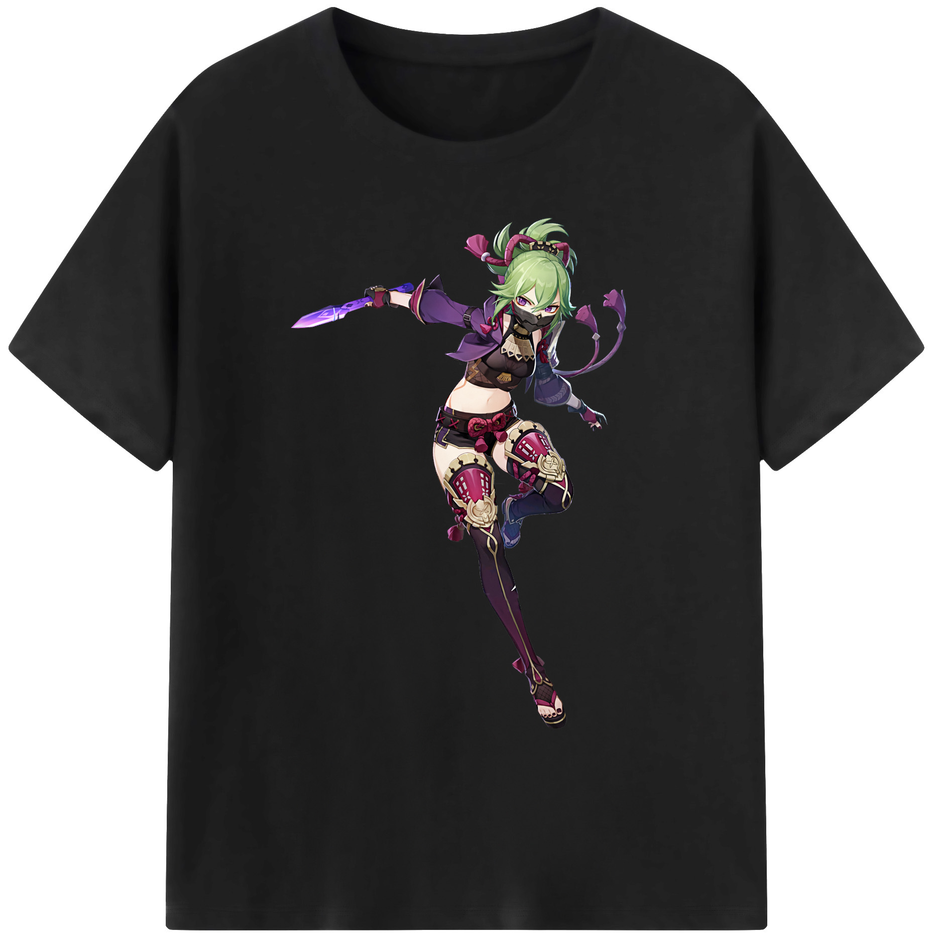 げんし神  久岐忍 くき しのぶ genshin Kuki Shinobu 綿100％ メンズ半袖Tシャツ｜肌触りやわらか＆通気性