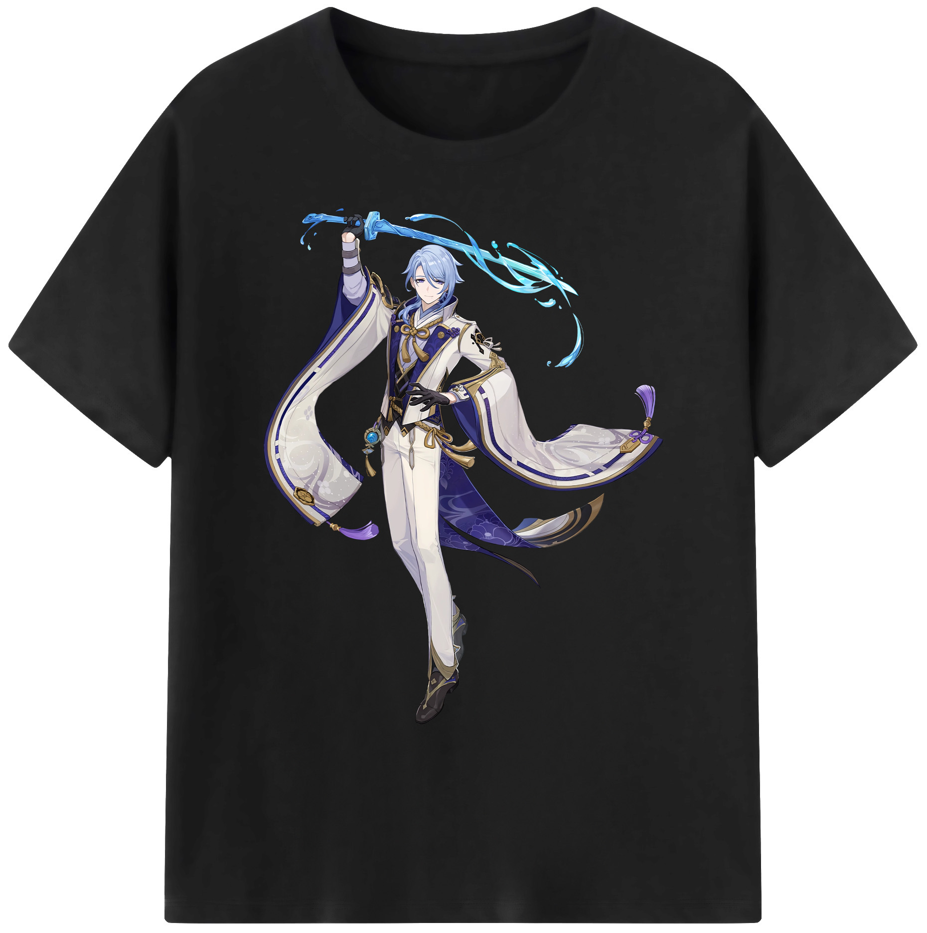 げんし神 神里綾人 かみさとあやと genshin Kamisato Ayato 綿100％ メンズ半袖Tシャツ｜肌触りやわらか＆通気性