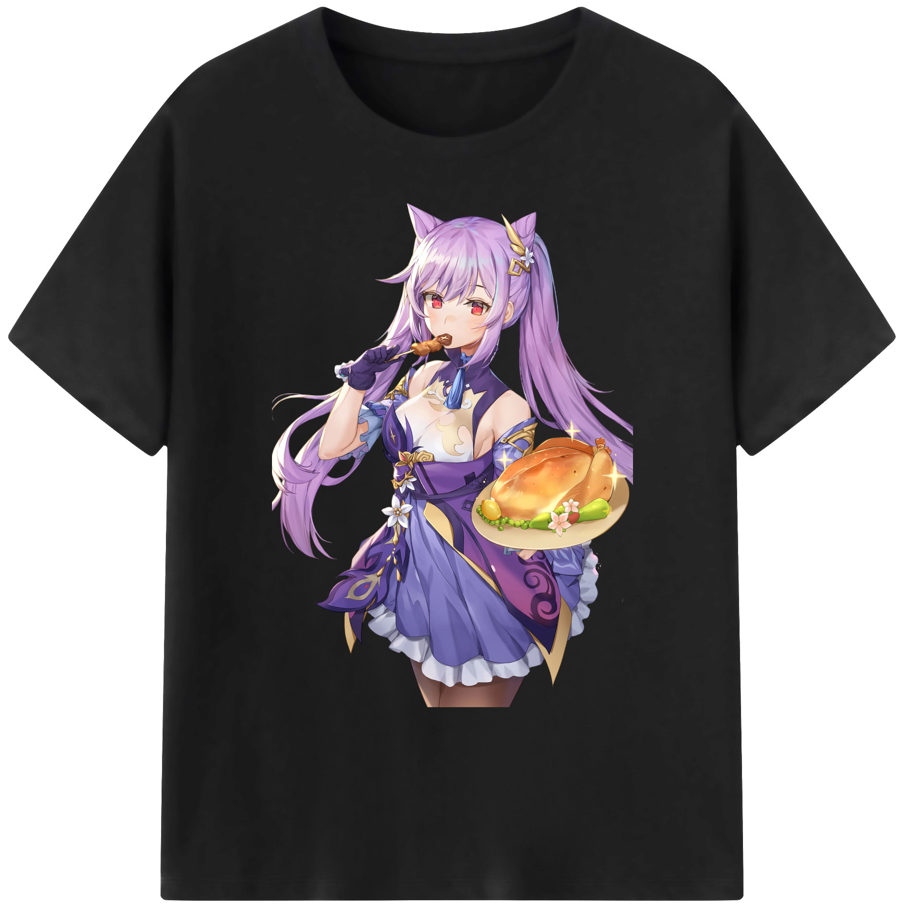 げんし神 刻晴 こくせい genshin Kokusei 綿100％ メンズ半袖Tシャツ｜肌触りやわらか＆通気性