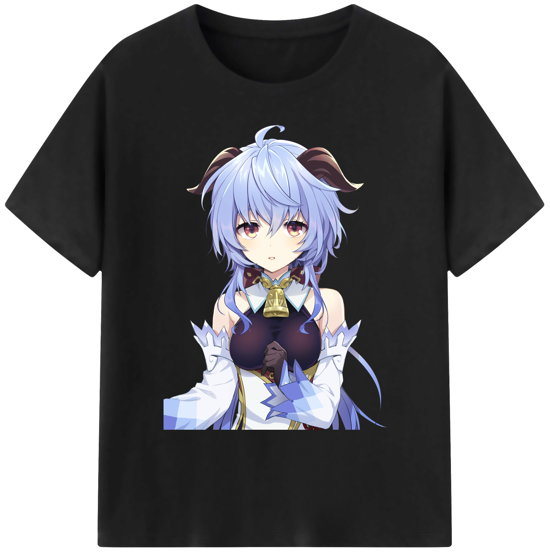 げんし神 甘雨 かんう genshin Ganyu 綿100％ メンズ半袖Tシャツ｜肌触りやわらか＆通気性