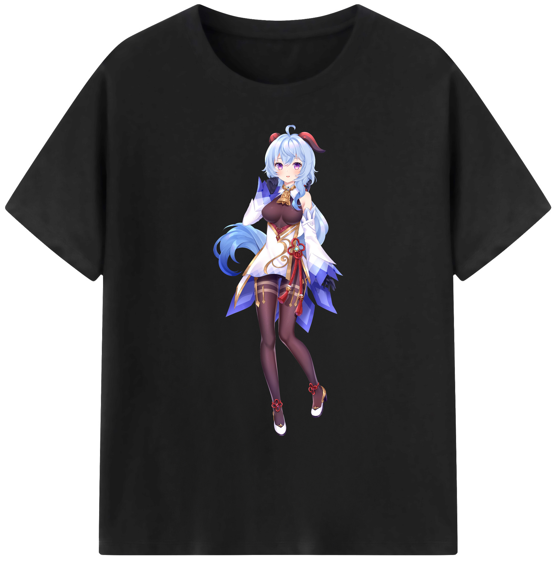 げんし神 甘雨 かんう genshin Ganyu 綿100％ メンズ半袖Tシャツ｜肌触りやわらか＆通気性