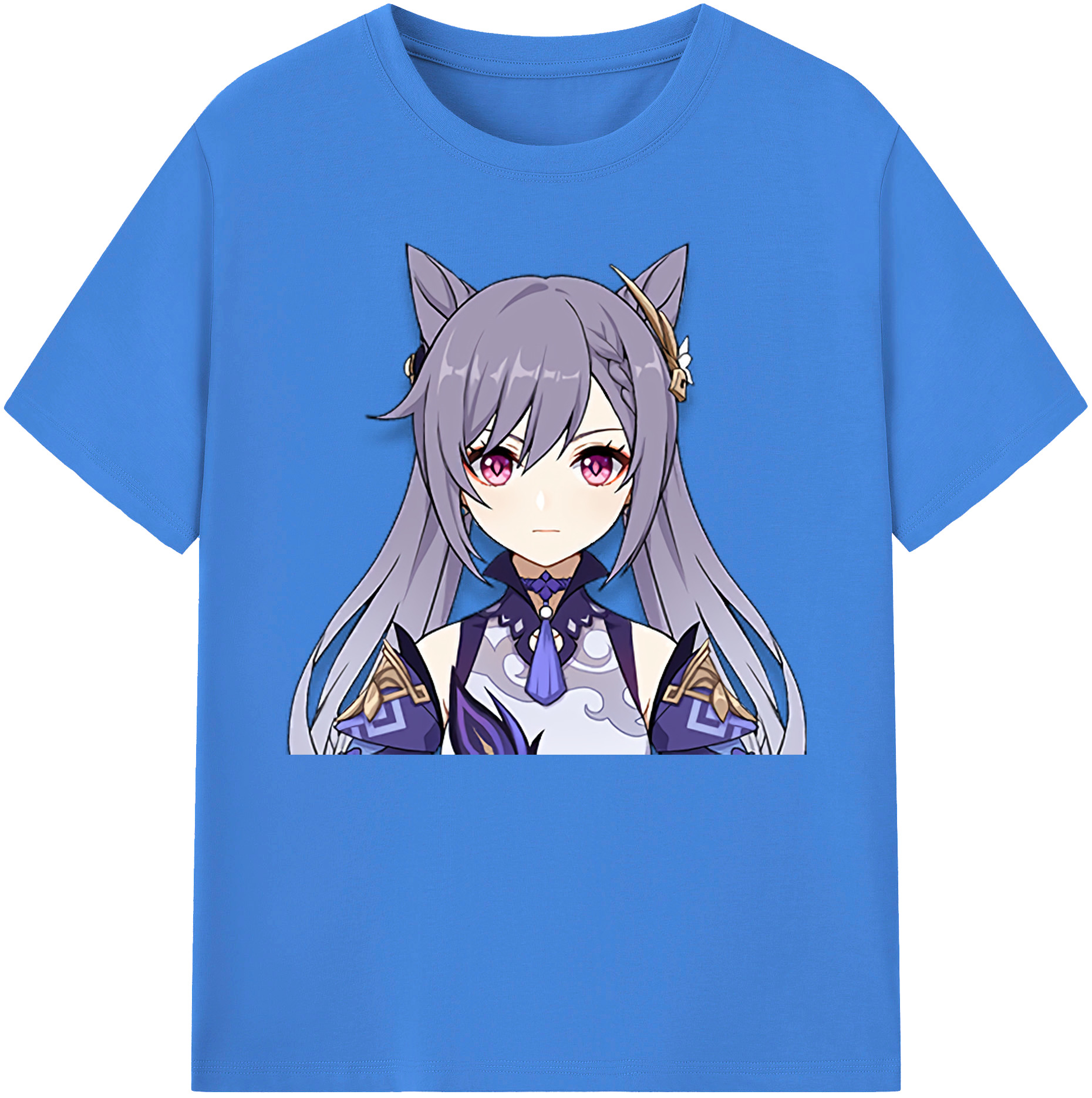 げんし神 刻晴 こくせい genshin Kokusei 綿100％ メンズ半袖Tシャツ｜肌触りやわらか＆通気性
