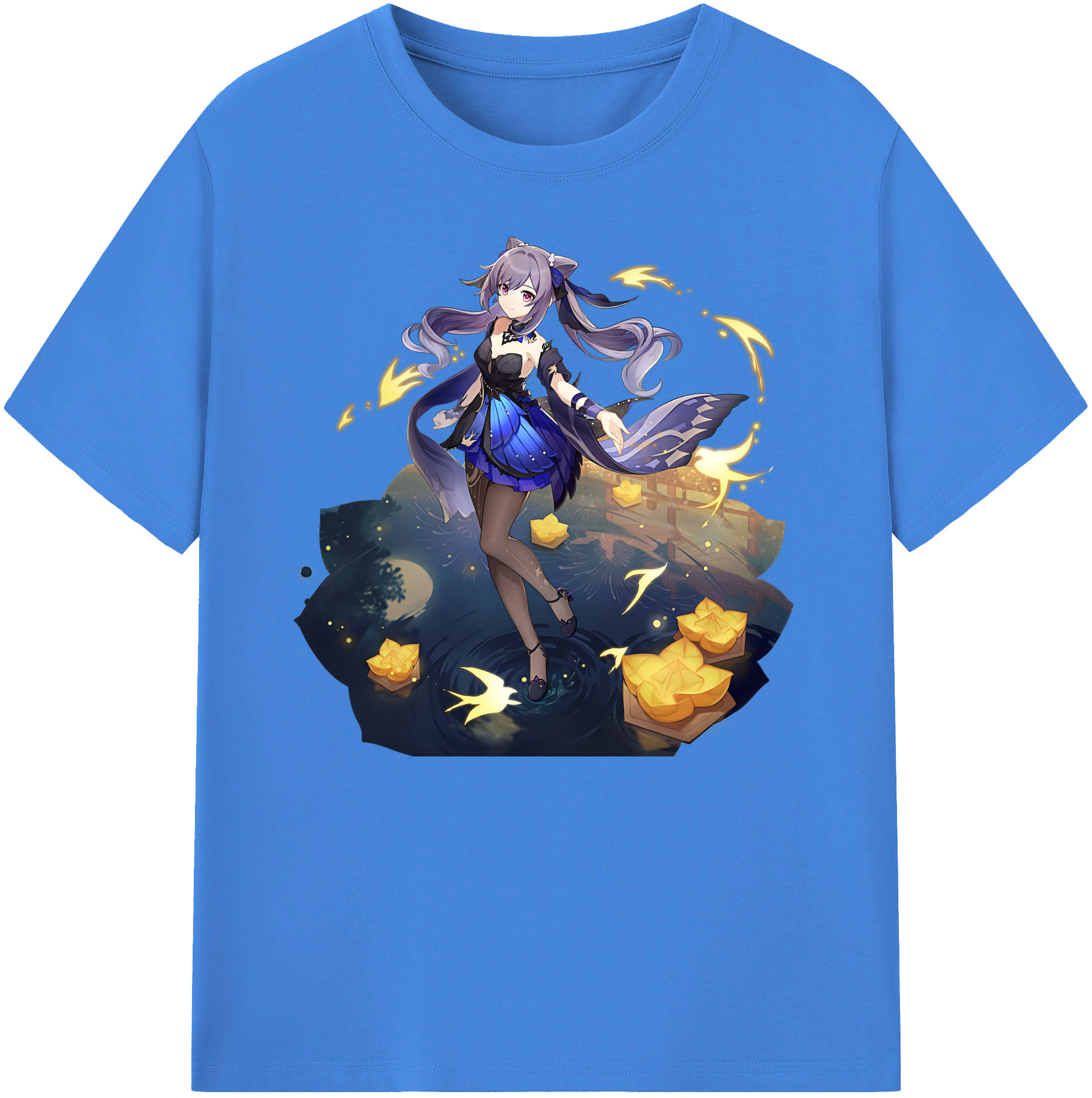 げんし神 刻晴 こくせい genshin Kokusei 綿100％ メンズ半袖Tシャツ｜肌触りやわらか＆通気性