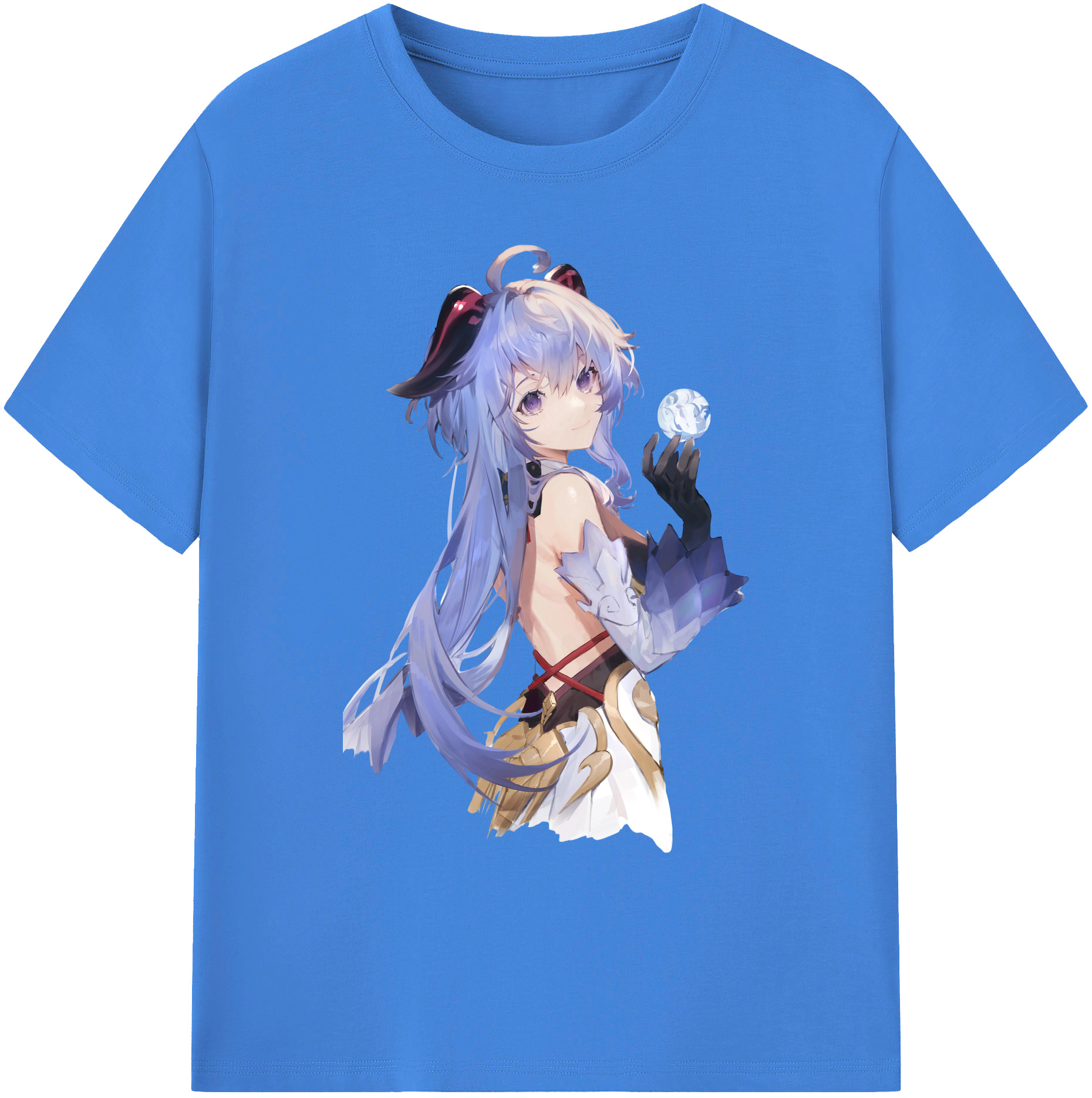げんし神 甘雨 かんう genshin Ganyu 綿100％ メンズ半袖Tシャツ｜肌触りやわらか＆通気性