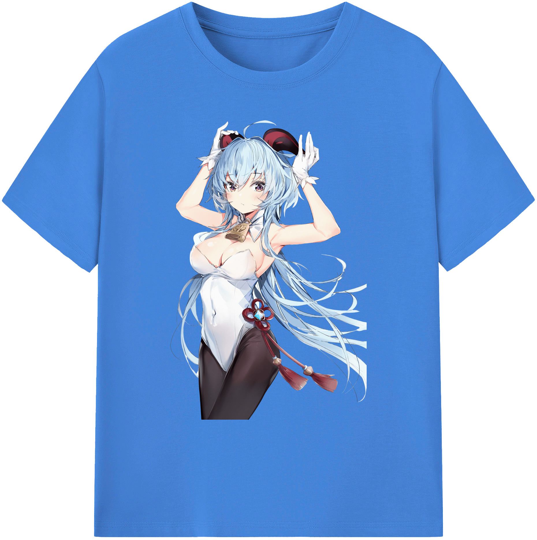 げんし神 甘雨 かんう genshin Ganyu 綿100％ メンズ半袖Tシャツ｜肌触りやわらか＆通気性