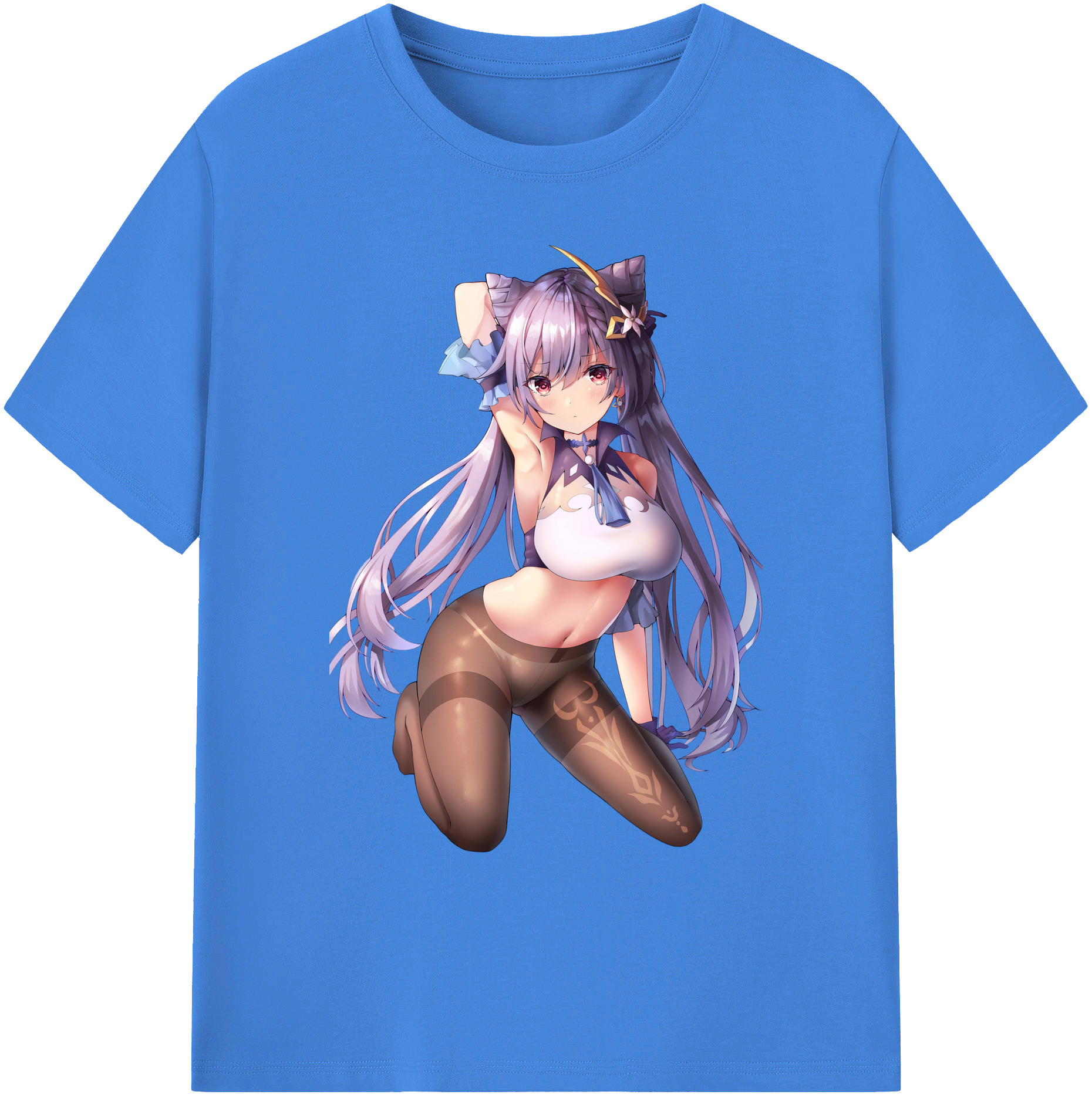 げんし神 刻晴 こくせい genshin Kokusei 綿100％ メンズ半袖Tシャツ｜肌触りやわらか＆通気性
