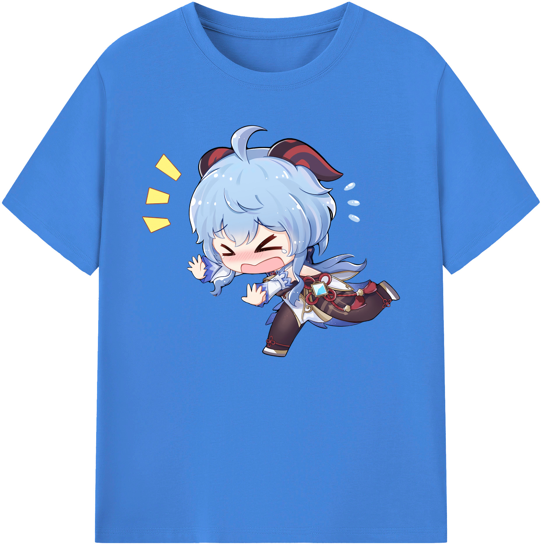 げんし神 甘雨 かんう genshin Ganyu 綿100％ メンズ半袖Tシャツ｜肌触りやわらか＆通気性