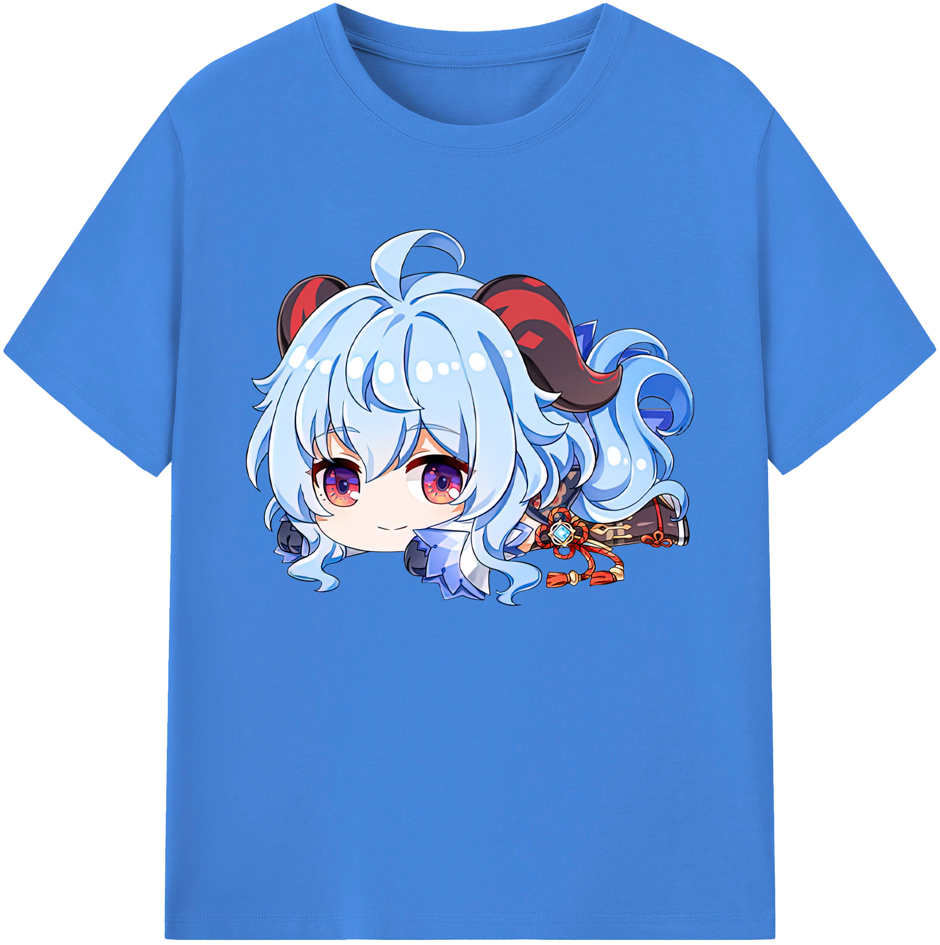 げんし神 甘雨 かんう genshin Ganyu 綿100％ メンズ半袖Tシャツ｜肌触りやわらか＆通気性