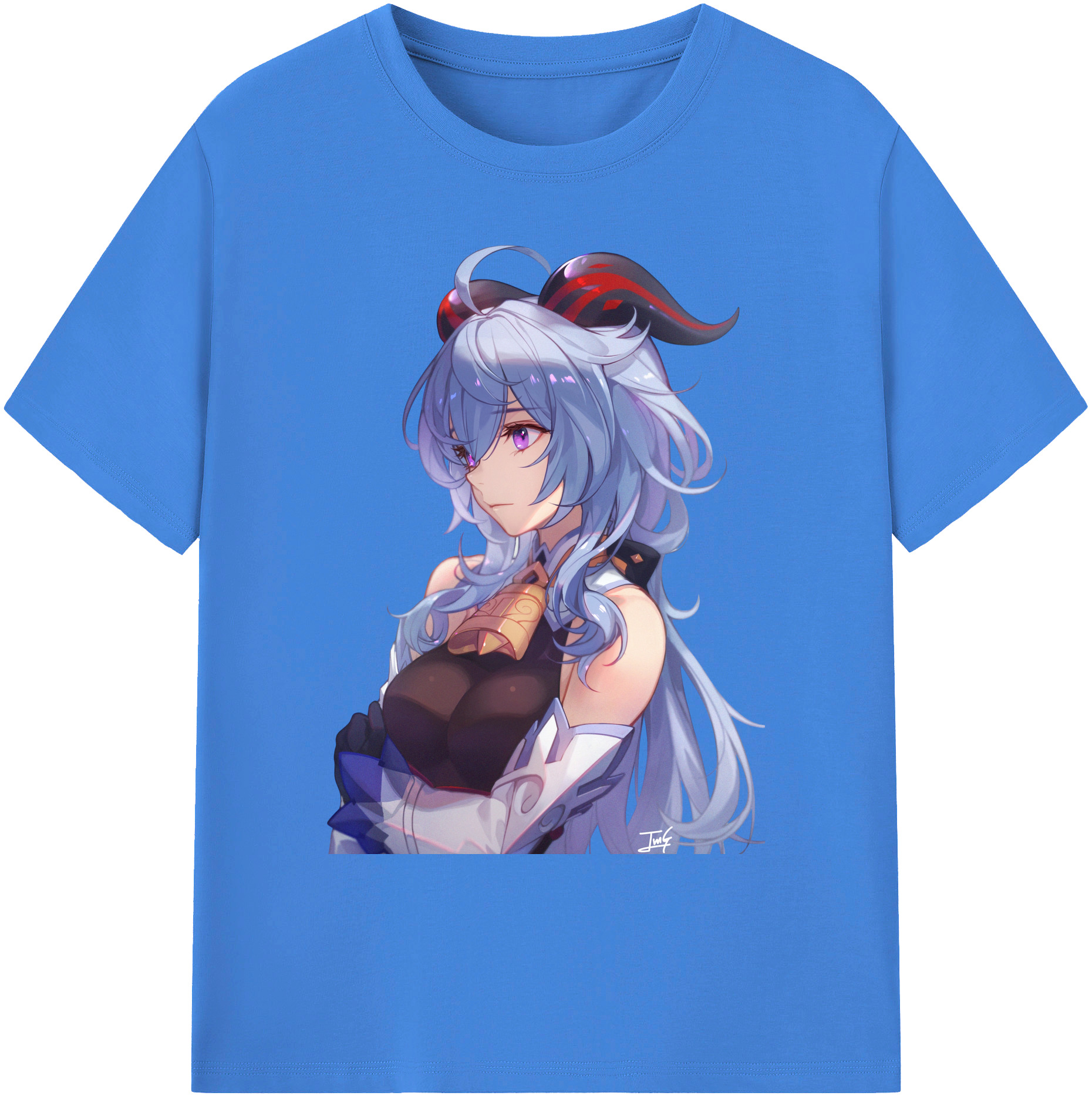 げんし神 甘雨 かんう genshin Ganyu 綿100％ メンズ半袖Tシャツ｜肌触りやわらか＆通気性