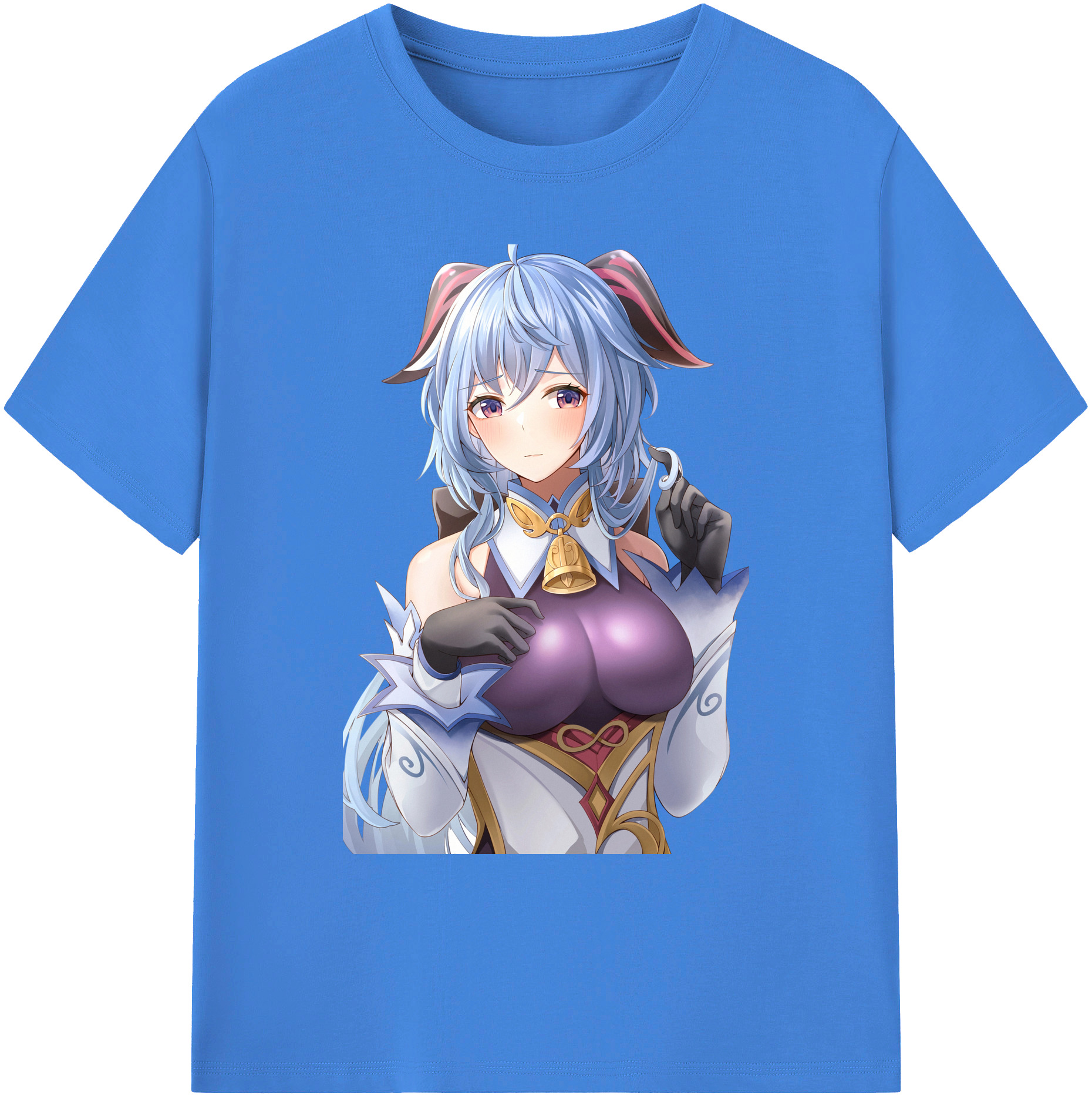 げんし神 甘雨 かんう genshin Ganyu 綿100％ メンズ半袖Tシャツ｜肌触りやわらか＆通気性
