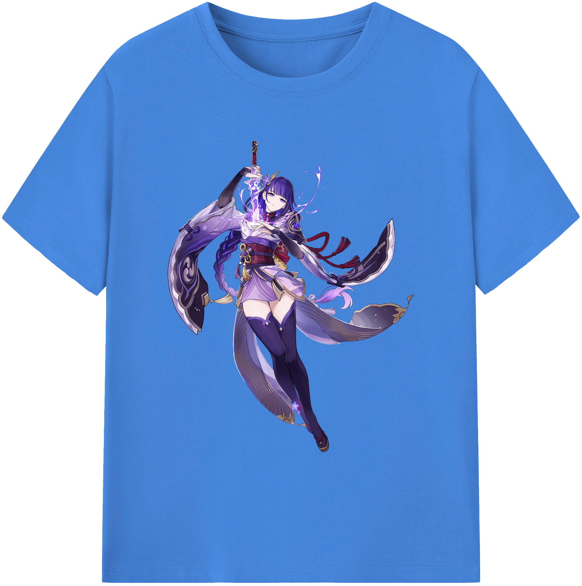 げんし神 雷電将軍 らいでんしょうぐん genshin Raiden Shogun 綿100％ メンズ半袖Tシャツ｜肌触りやわらか＆通気性