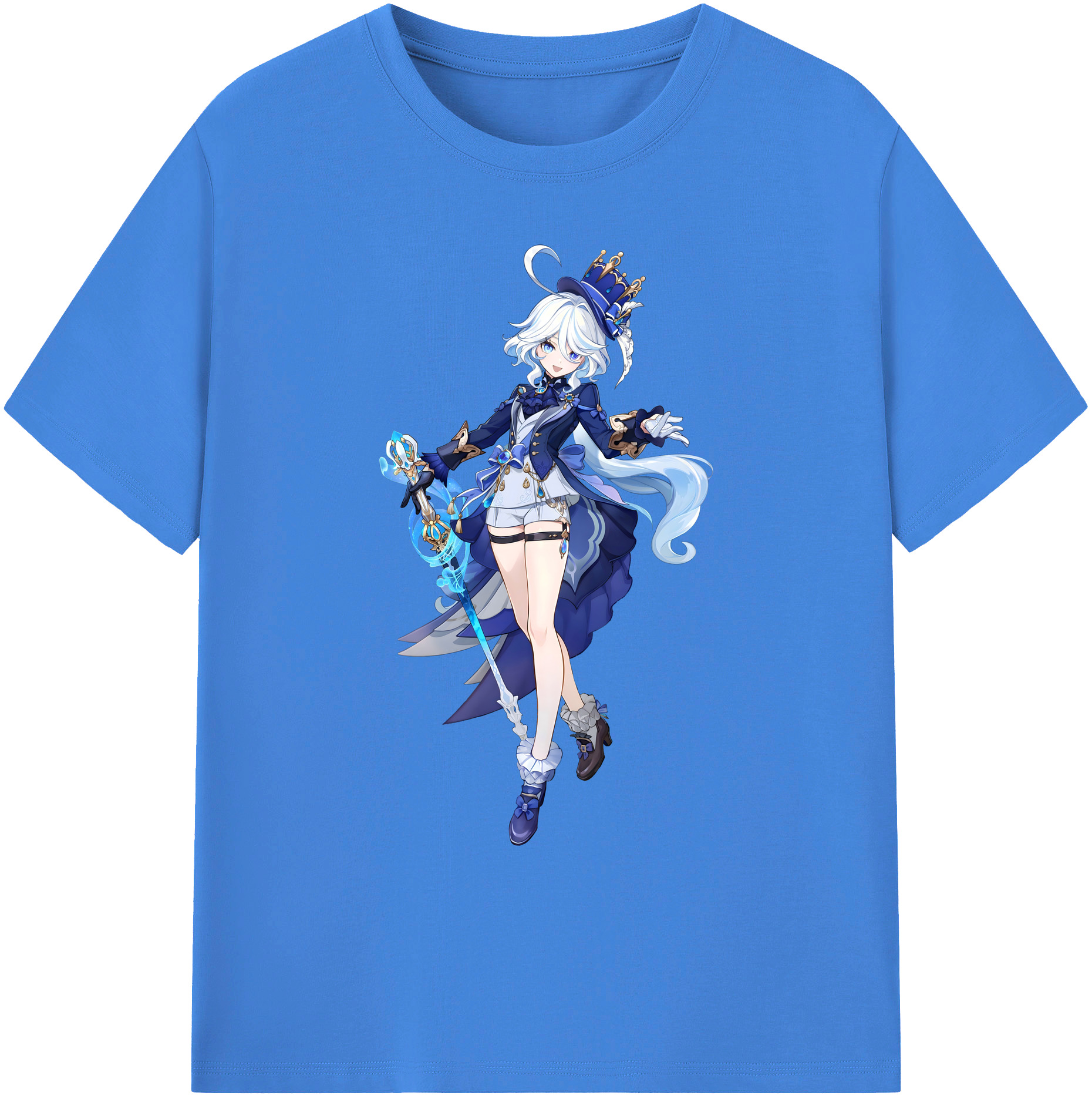 げんし神 フリーナ genshin Furina 綿100％ メンズ半袖Tシャツ｜肌触りやわらか＆通気性