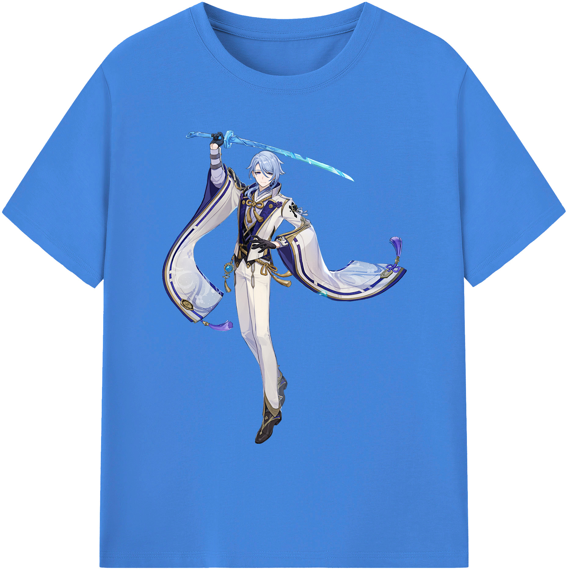 げんし神 神里綾人 かみさとあやと genshin Kamisato Ayato 綿100％ メンズ半袖Tシャツ｜肌触りやわらか＆通気性