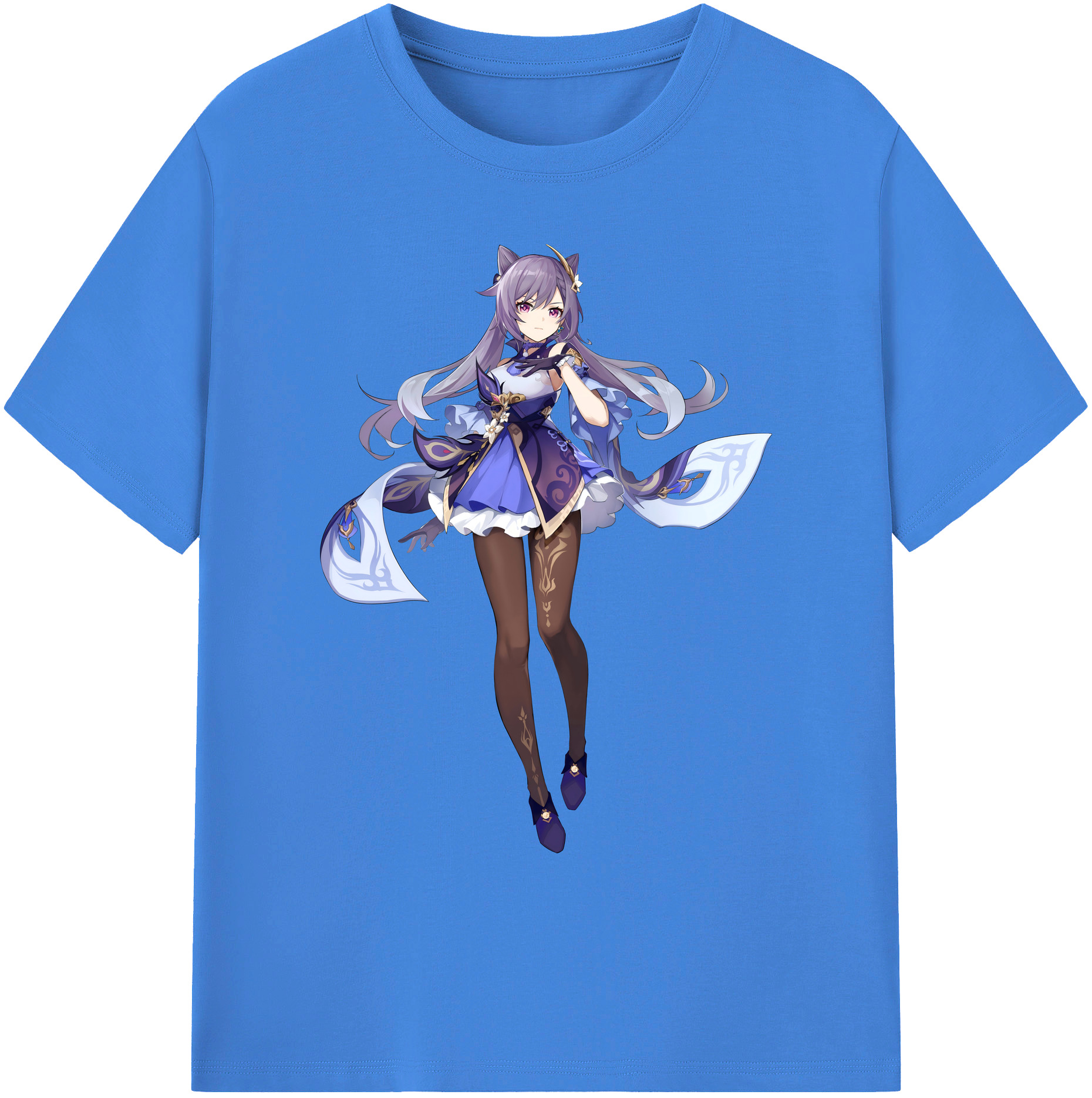 げんし神 刻晴 こくせい genshin Kokusei 綿100％ メンズ半袖Tシャツ｜肌触りやわらか＆通気性