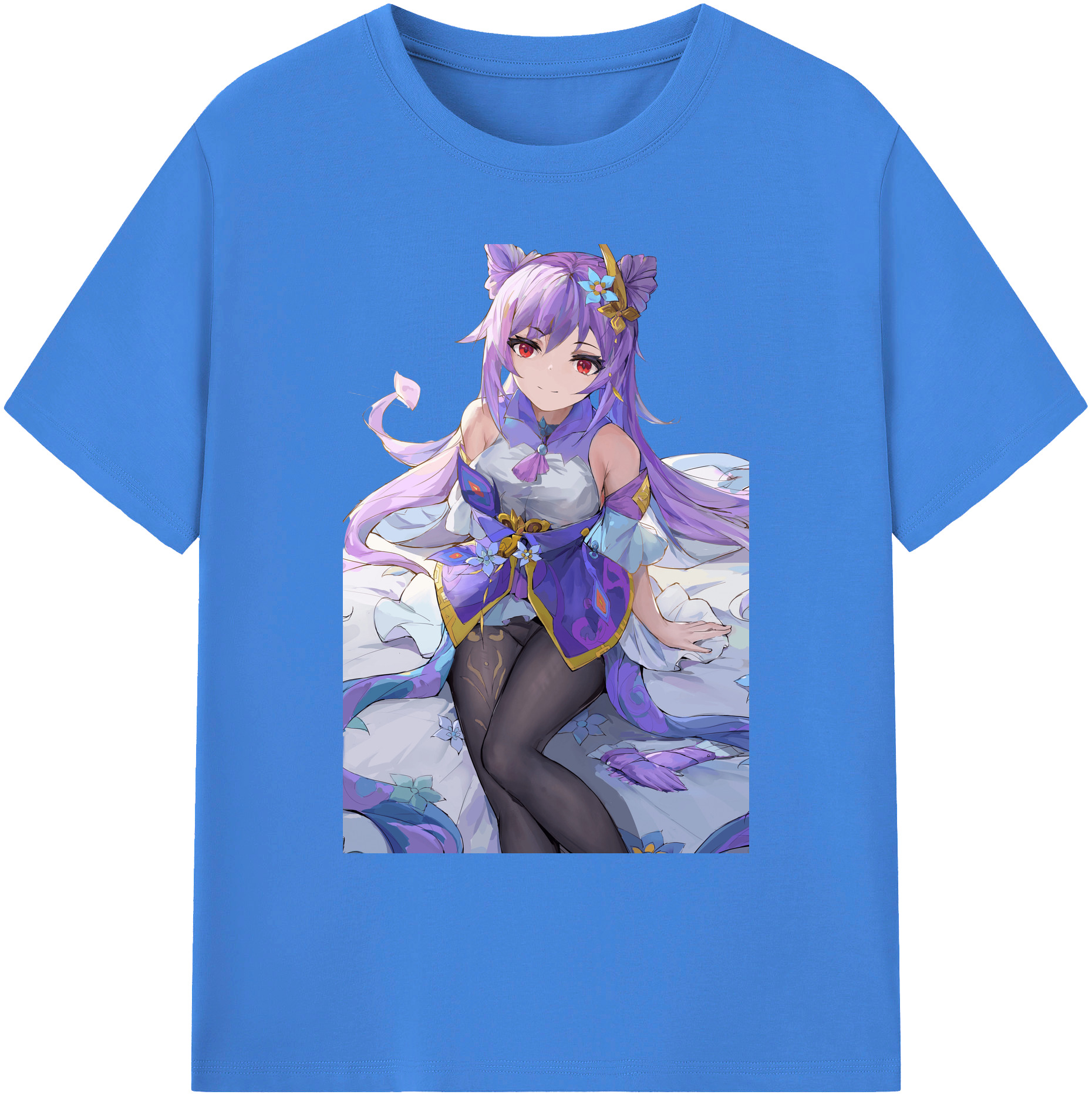 げんし神 刻晴 こくせい genshin Kokusei 綿100％ メンズ半袖Tシャツ｜肌触りやわらか＆通気性