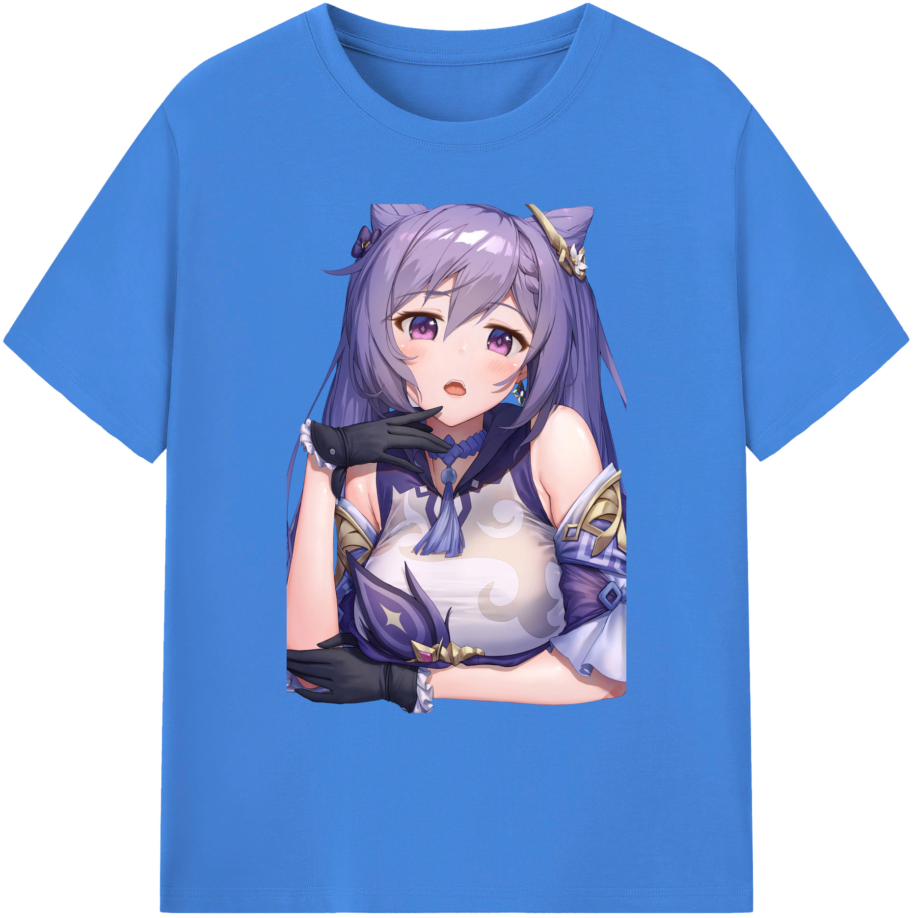 げんし神 刻晴 こくせい genshin Kokusei 綿100％ メンズ半袖Tシャツ｜肌触りやわらか＆通気性