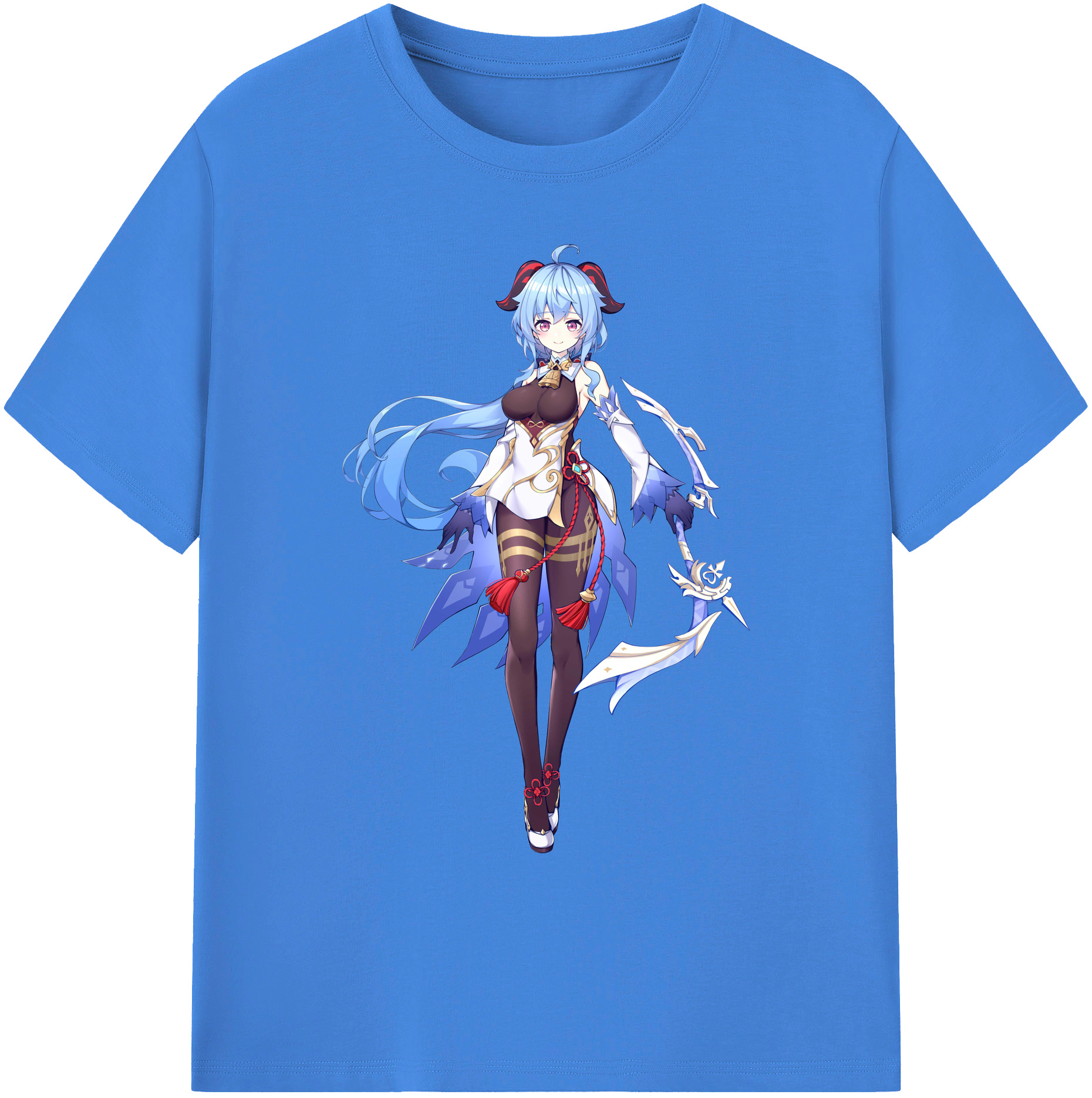げんし神 甘雨 かんう genshin Ganyu 綿100％ メンズ半袖Tシャツ｜肌触りやわらか＆通気性