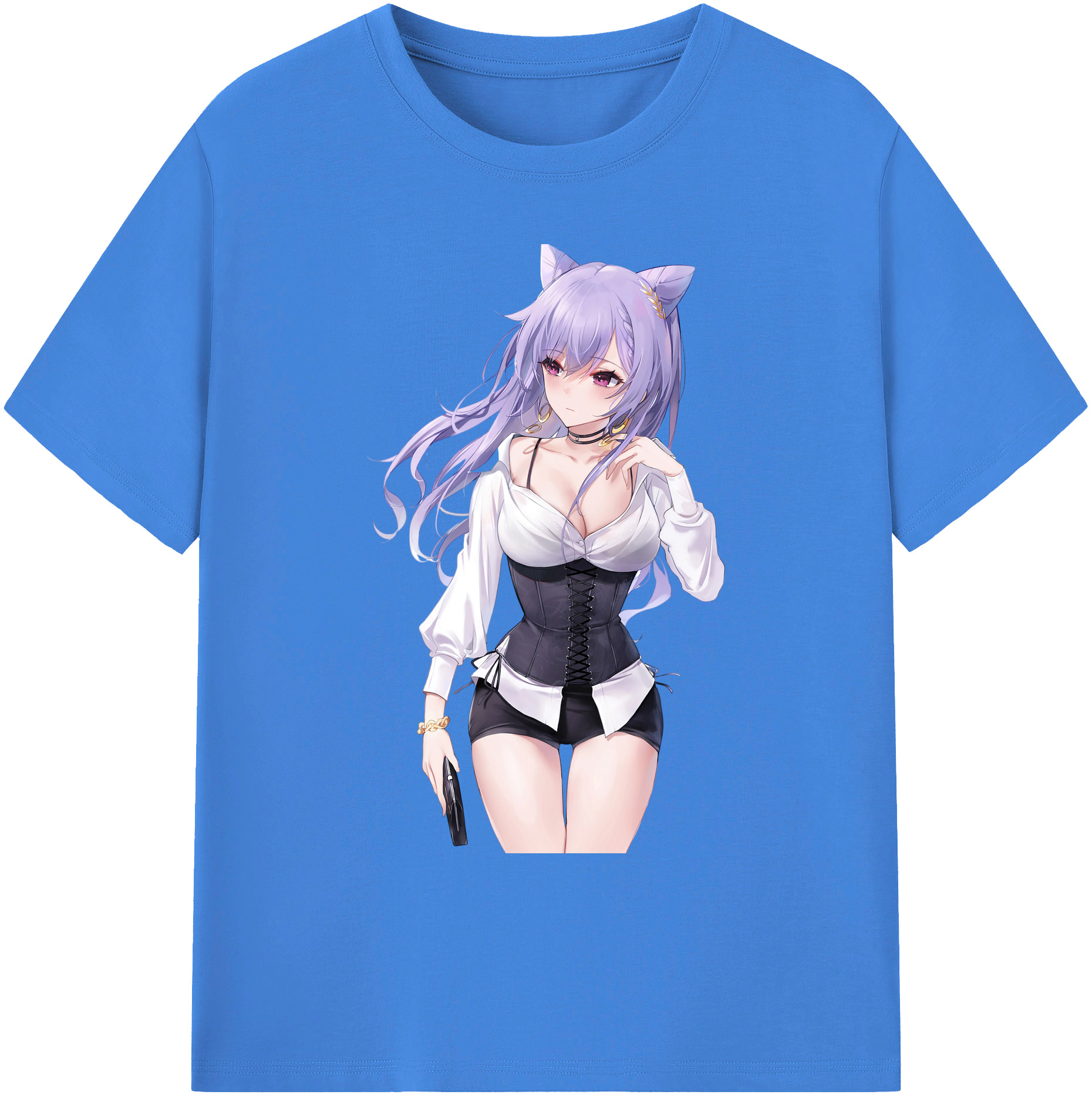 げんし神 刻晴 こくせい genshin Kokusei 綿100％ メンズ半袖Tシャツ｜肌触りやわらか＆通気性