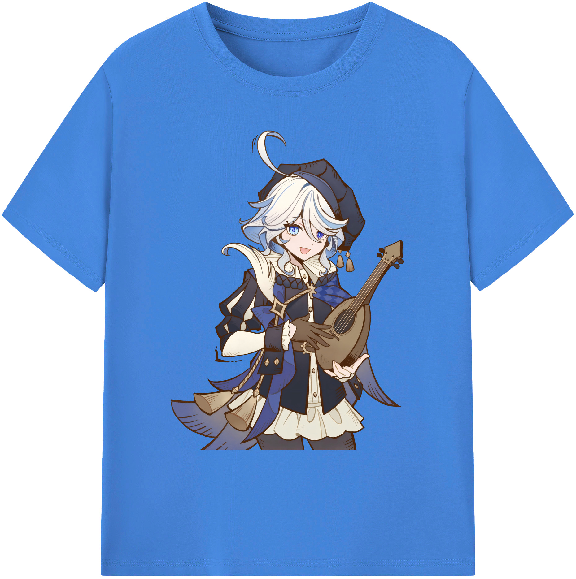 げんし神 フリーナ genshin Furina 綿100％ メンズ半袖Tシャツ｜肌触りやわらか＆通気性