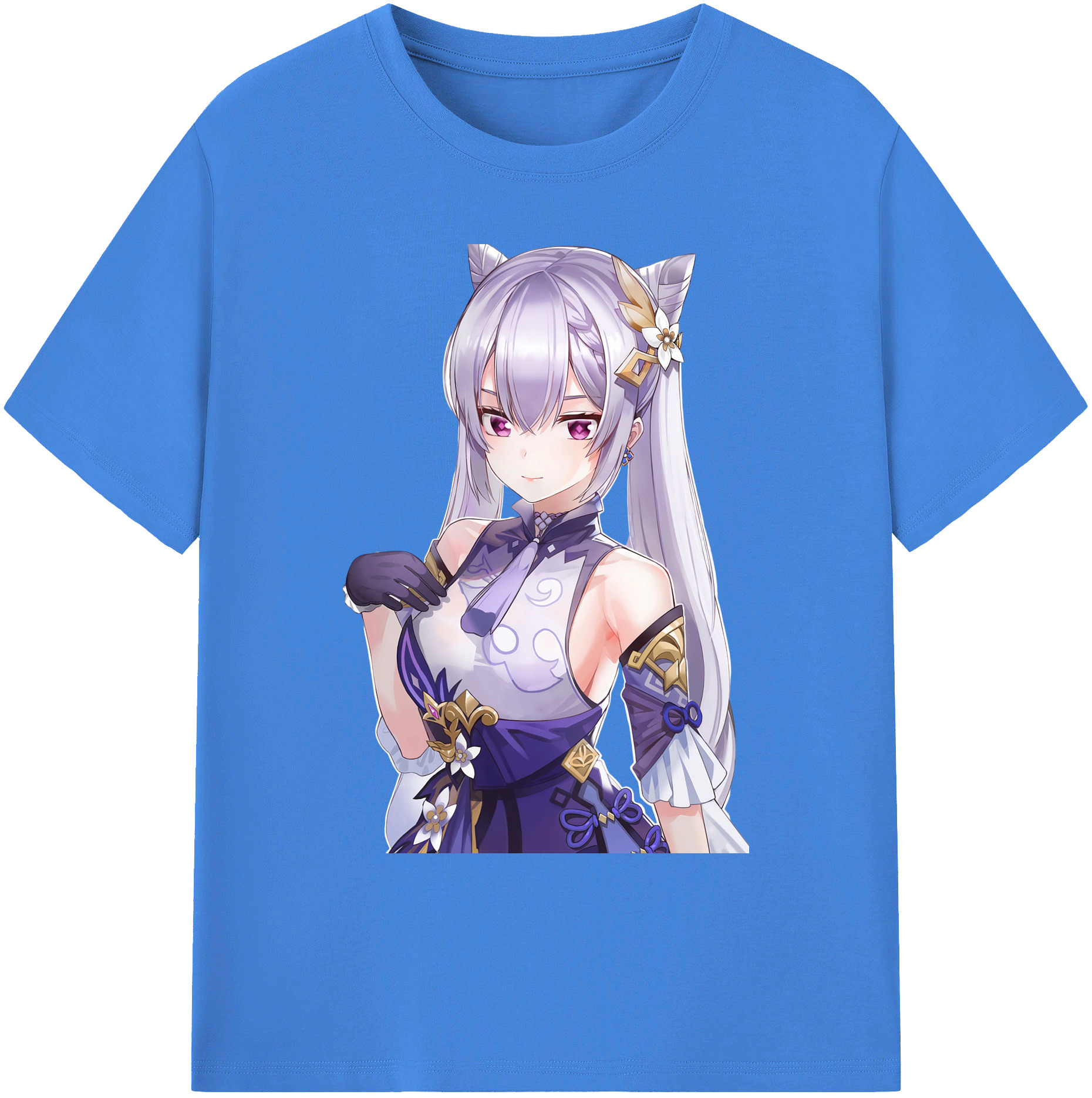 げんし神 刻晴 こくせい genshin Kokusei 綿100％ メンズ半袖Tシャツ｜肌触りやわらか＆通気性
