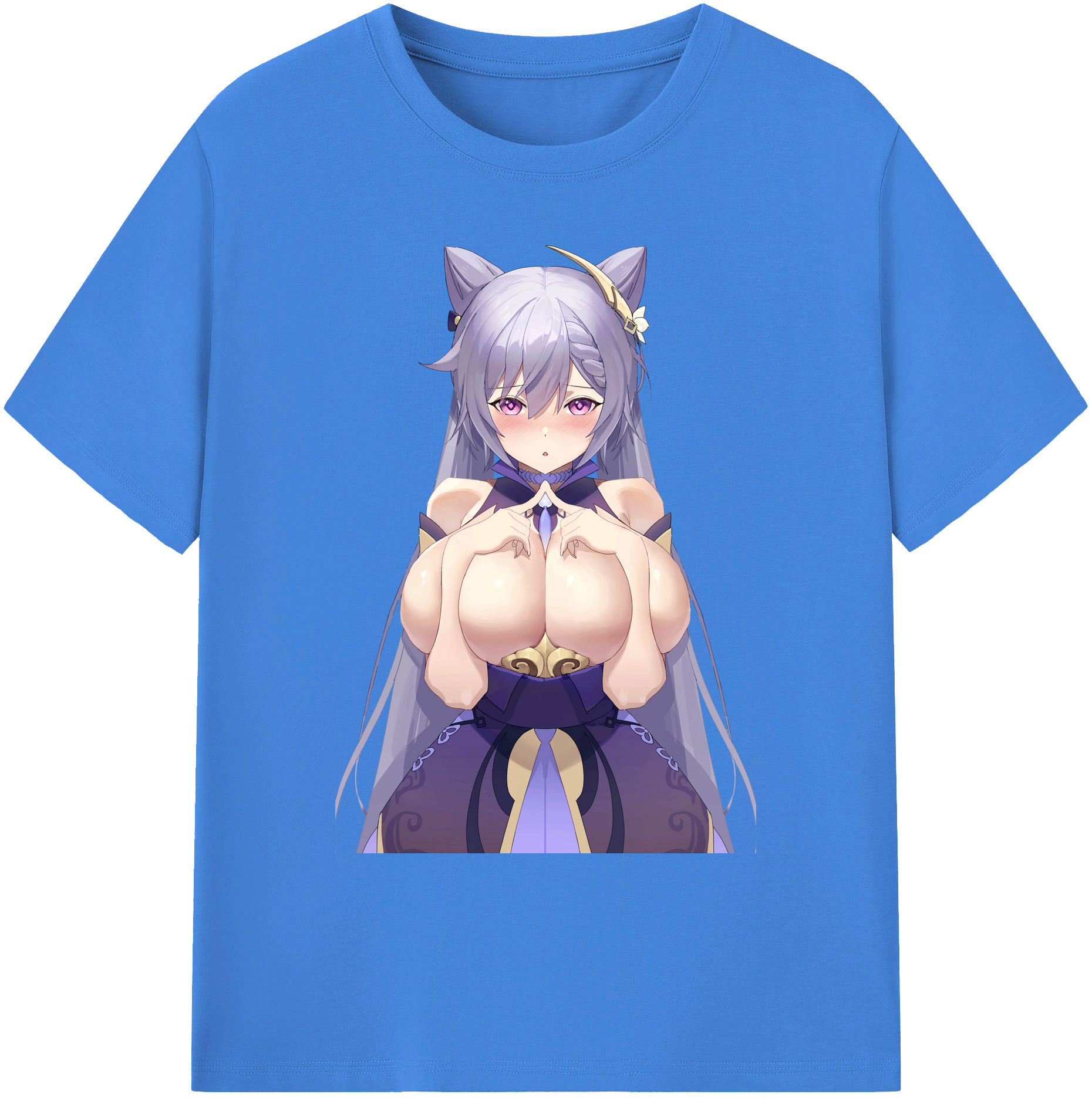 げんし神 刻晴 こくせい genshin Kokusei 綿100％ メンズ半袖Tシャツ｜肌触りやわらか＆通気性