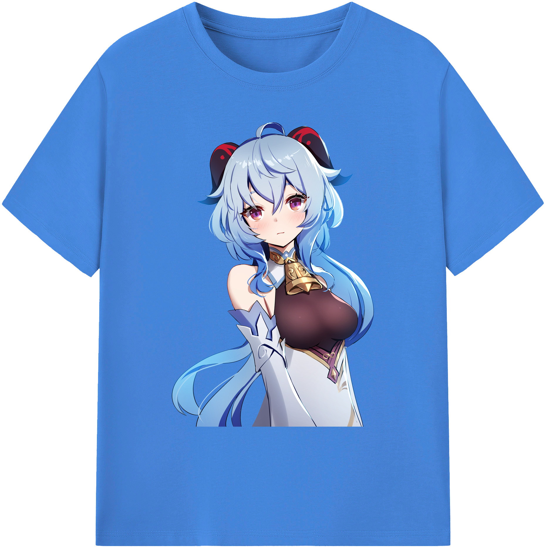 げんし神 甘雨 かんう genshin Ganyu 綿100％ メンズ半袖Tシャツ｜肌触りやわらか＆通気性