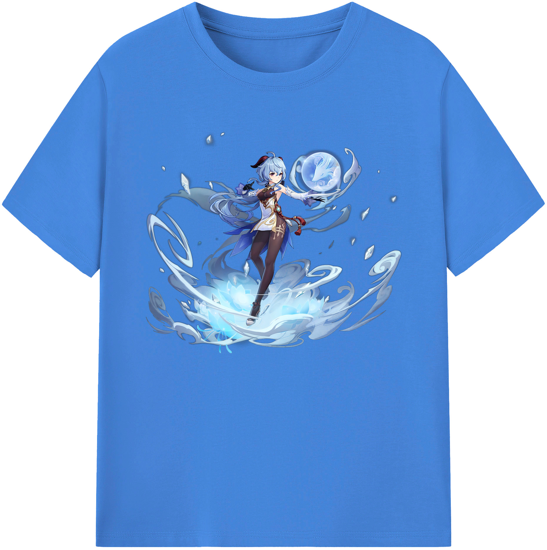 げんし神 甘雨 かんう genshin Ganyu 綿100％ メンズ半袖Tシャツ｜肌触りやわらか＆通気性