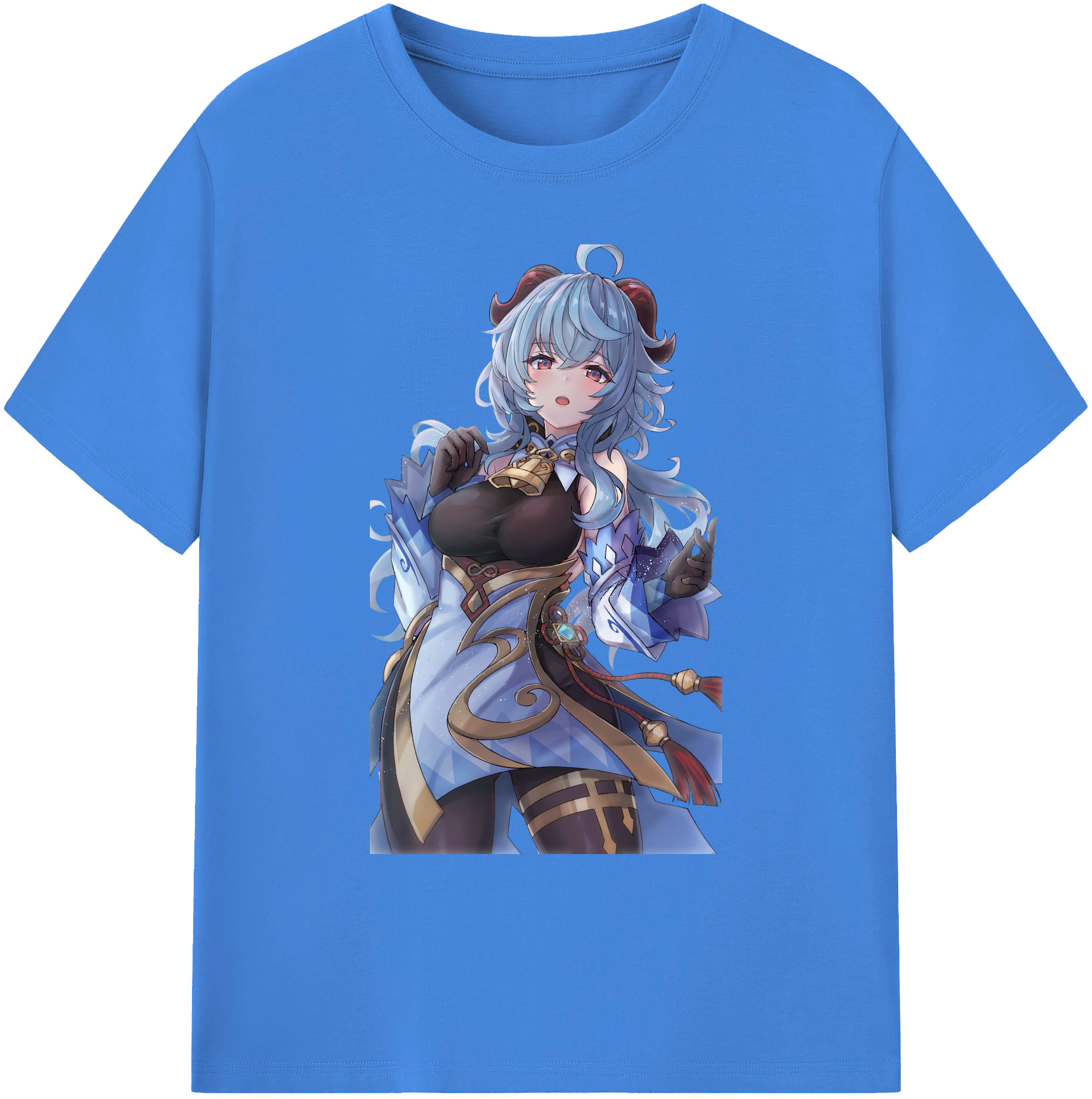 げんし神 甘雨 かんう genshin Ganyu 綿100％ メンズ半袖Tシャツ｜肌触りやわらか＆通気性