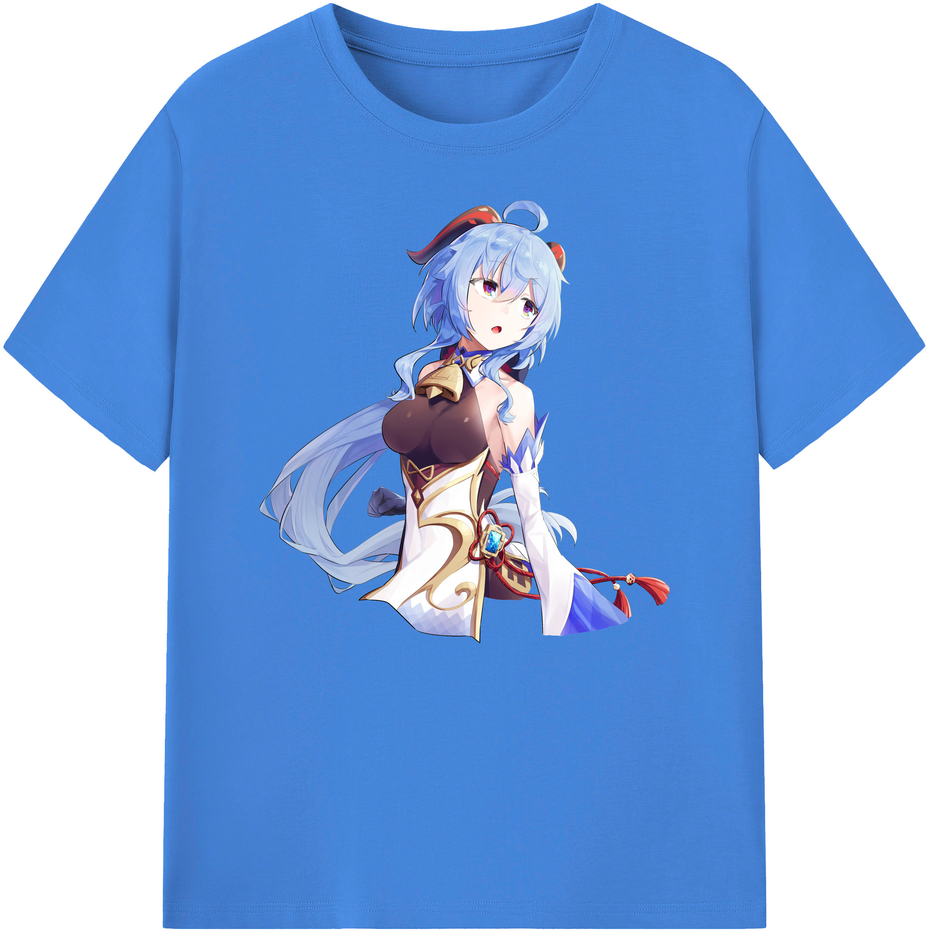 げんし神 甘雨 かんう genshin Ganyu 綿100％ メンズ半袖Tシャツ｜肌触りやわらか＆通気性