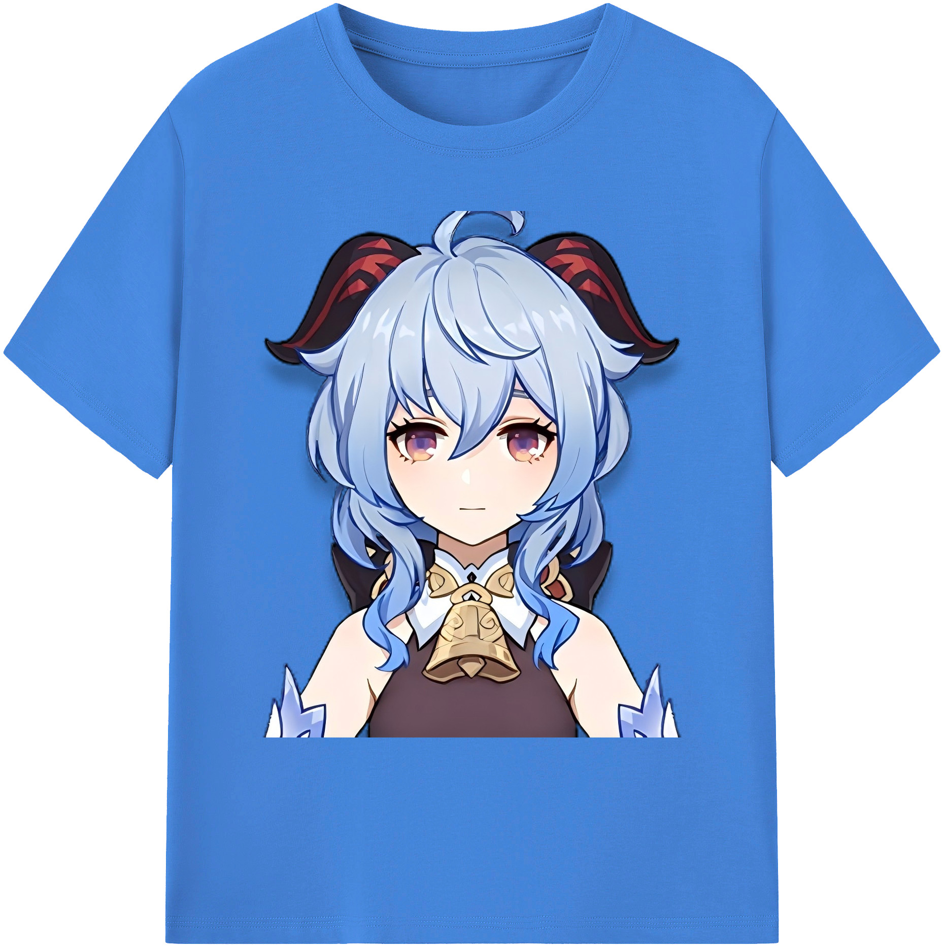 げんし神 甘雨 かんう genshin Ganyu 綿100％ メンズ半袖Tシャツ｜肌触りやわらか＆通気性
