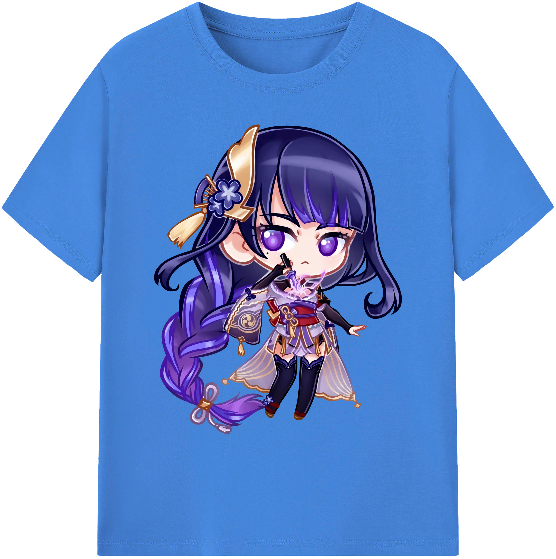 げんし神 雷電将軍 らいでんしょうぐん genshin Raiden Shogun 綿100％ メンズ半袖Tシャツ｜肌触りやわらか＆通気性