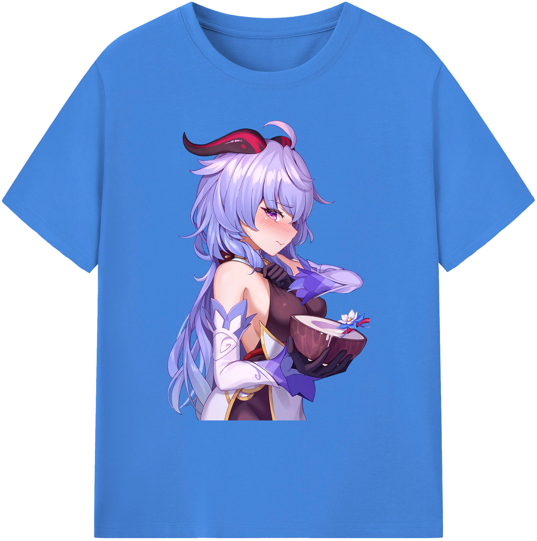 げんし神 甘雨 かんう genshin Ganyu 綿100％ メンズ半袖Tシャツ｜肌触りやわらか＆通気性