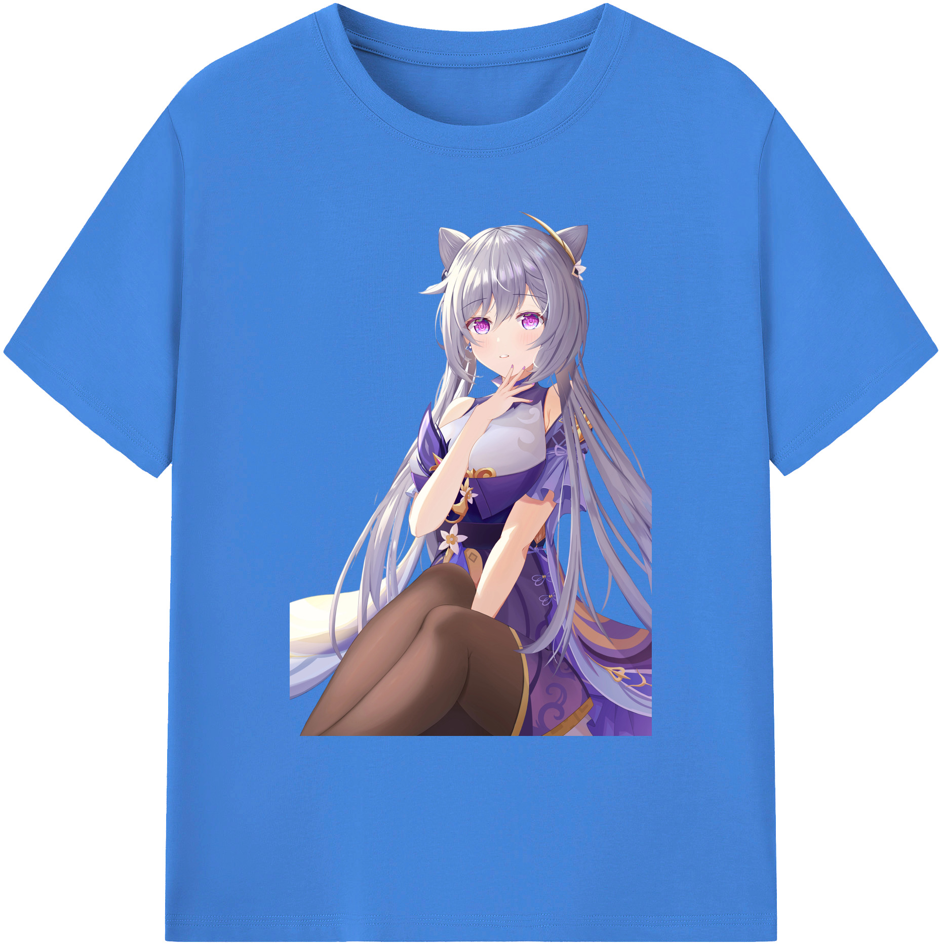 げんし神 刻晴 こくせい genshin Kokusei 綿100％ メンズ半袖Tシャツ｜肌触りやわらか＆通気性