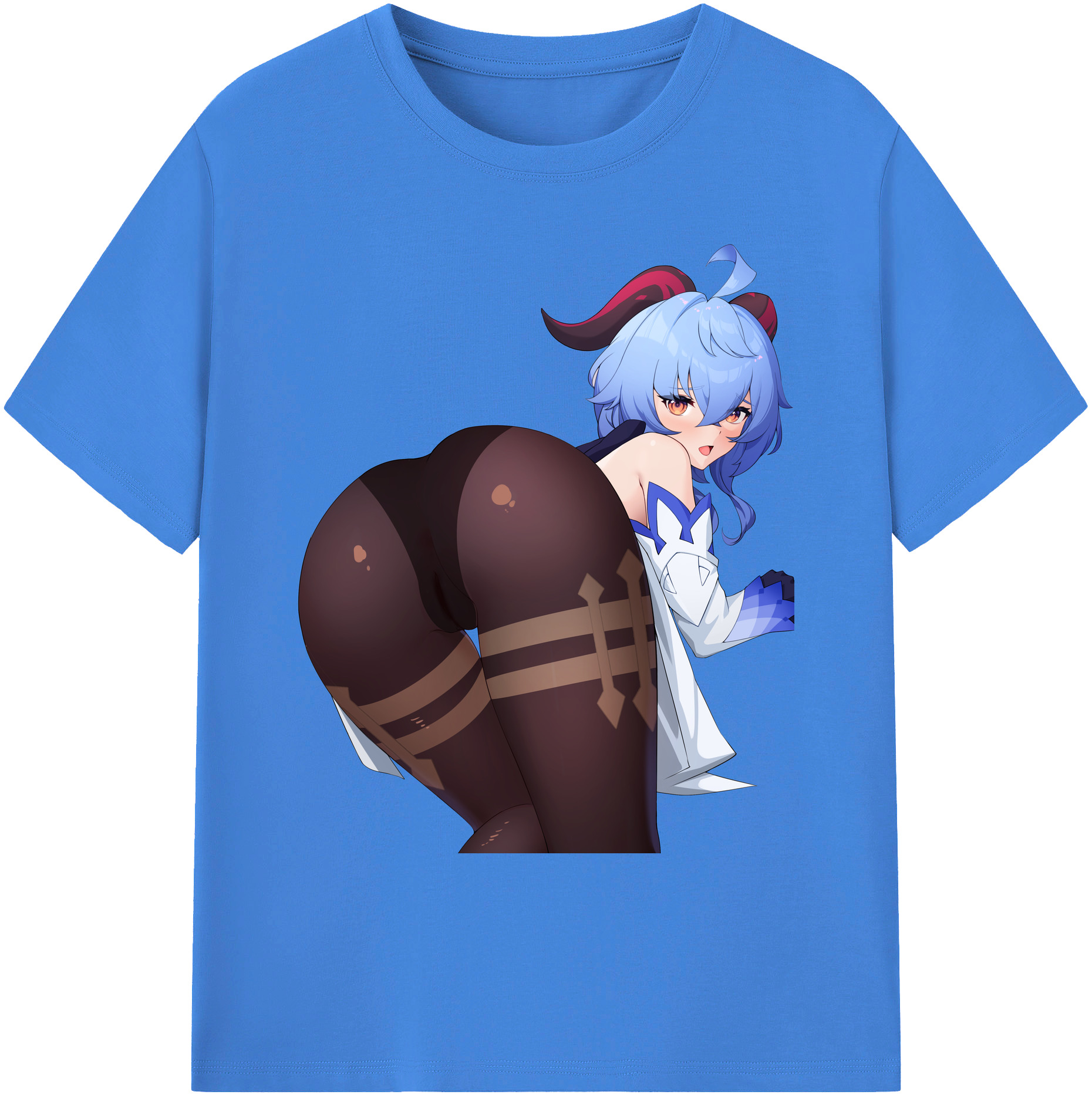げんし神 甘雨 かんう genshin Ganyu 綿100％ メンズ半袖Tシャツ｜肌触りやわらか＆通気性