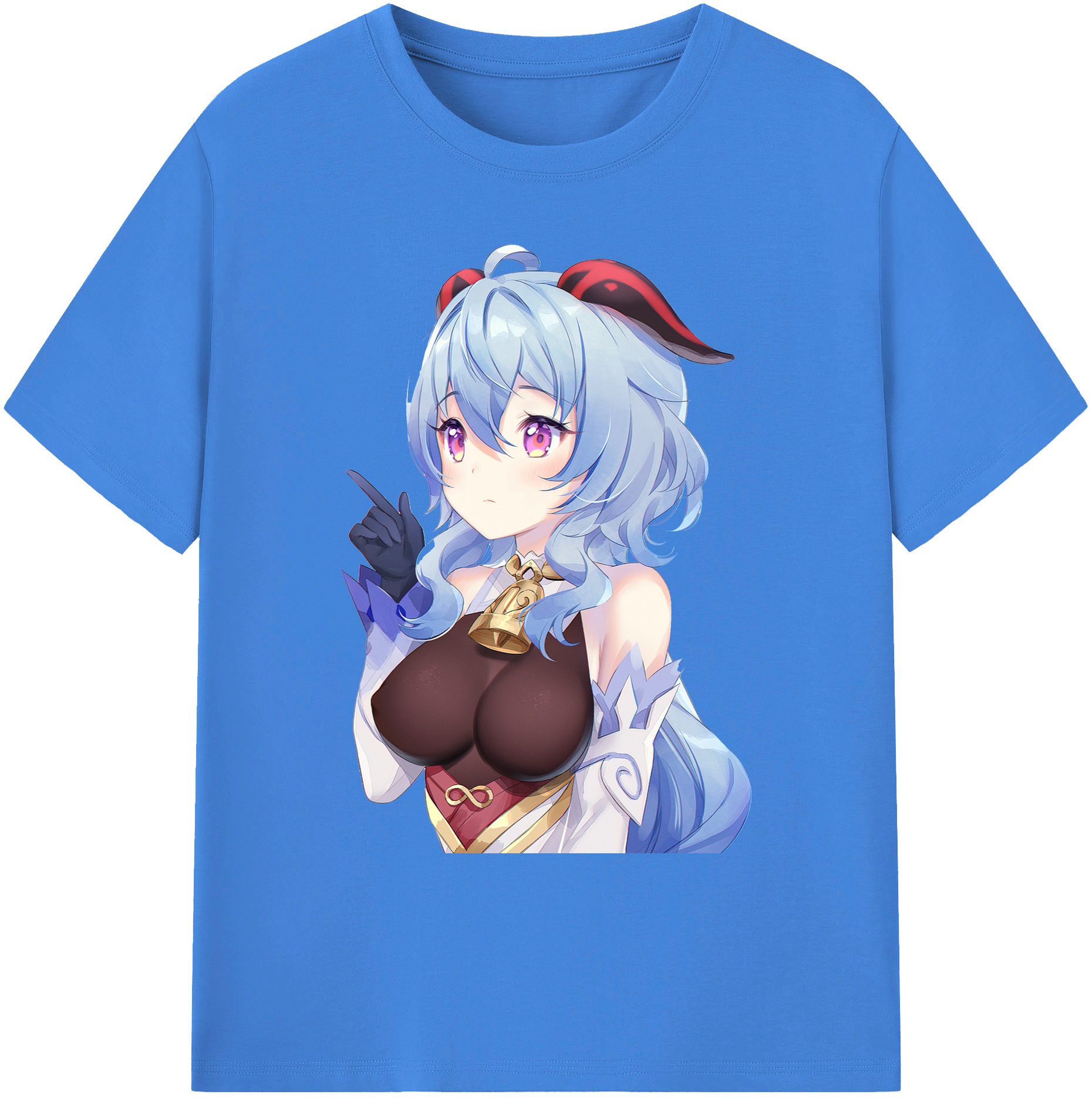 げんし神 甘雨 かんう genshin Ganyu 綿100％ メンズ半袖Tシャツ｜肌触りやわらか＆通気性