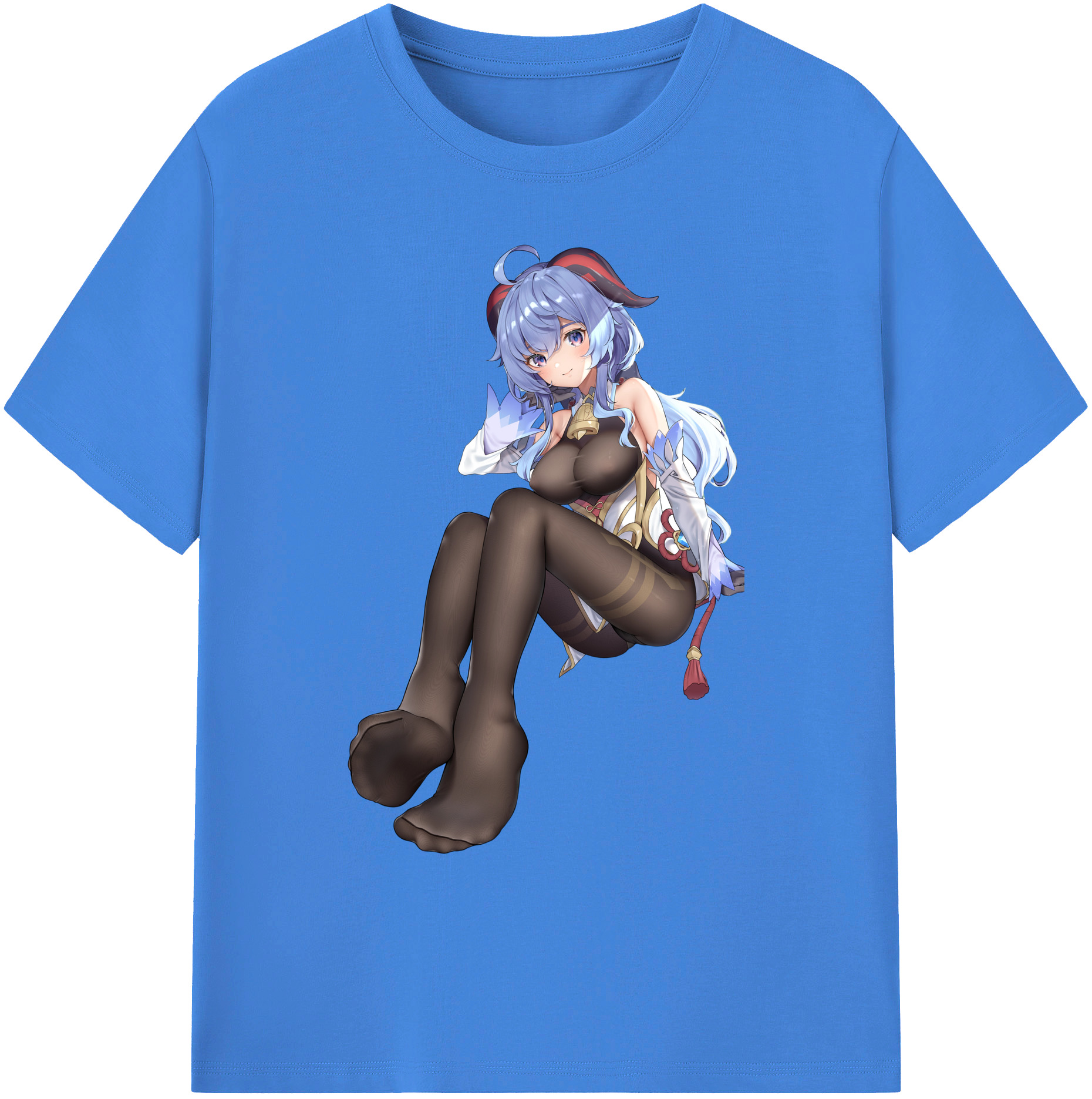 げんし神 甘雨 かんう genshin Ganyu 綿100％ メンズ半袖Tシャツ｜肌触りやわらか＆通気性