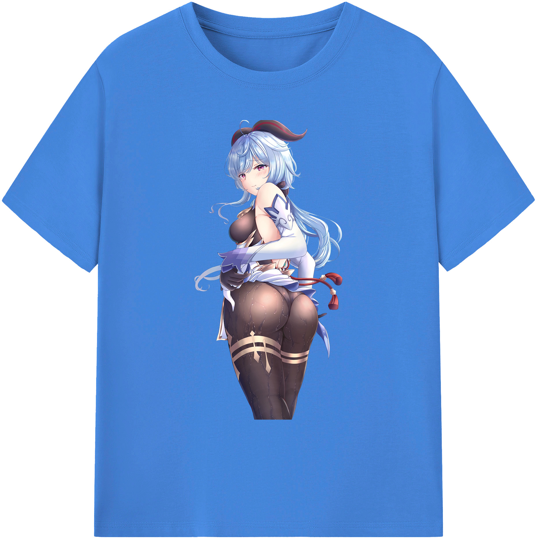 げんし神 甘雨 かんう genshin Ganyu 綿100％ メンズ半袖Tシャツ｜肌触りやわらか＆通気性