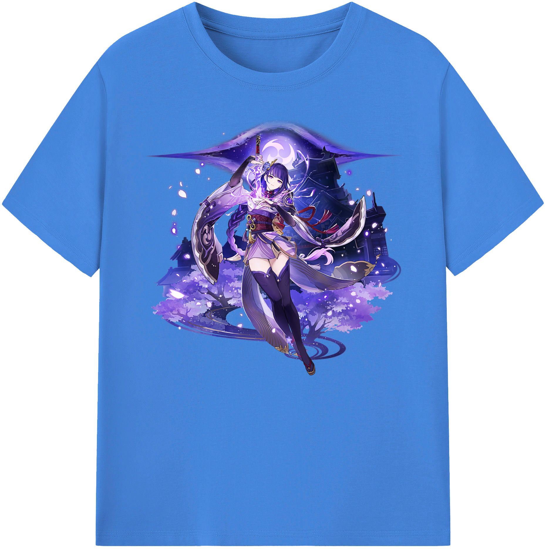 げんし神 雷電将軍 らいでんしょうぐん genshin Raiden Shogun 綿100％ メンズ半袖Tシャツ｜肌触りやわらか＆通気性