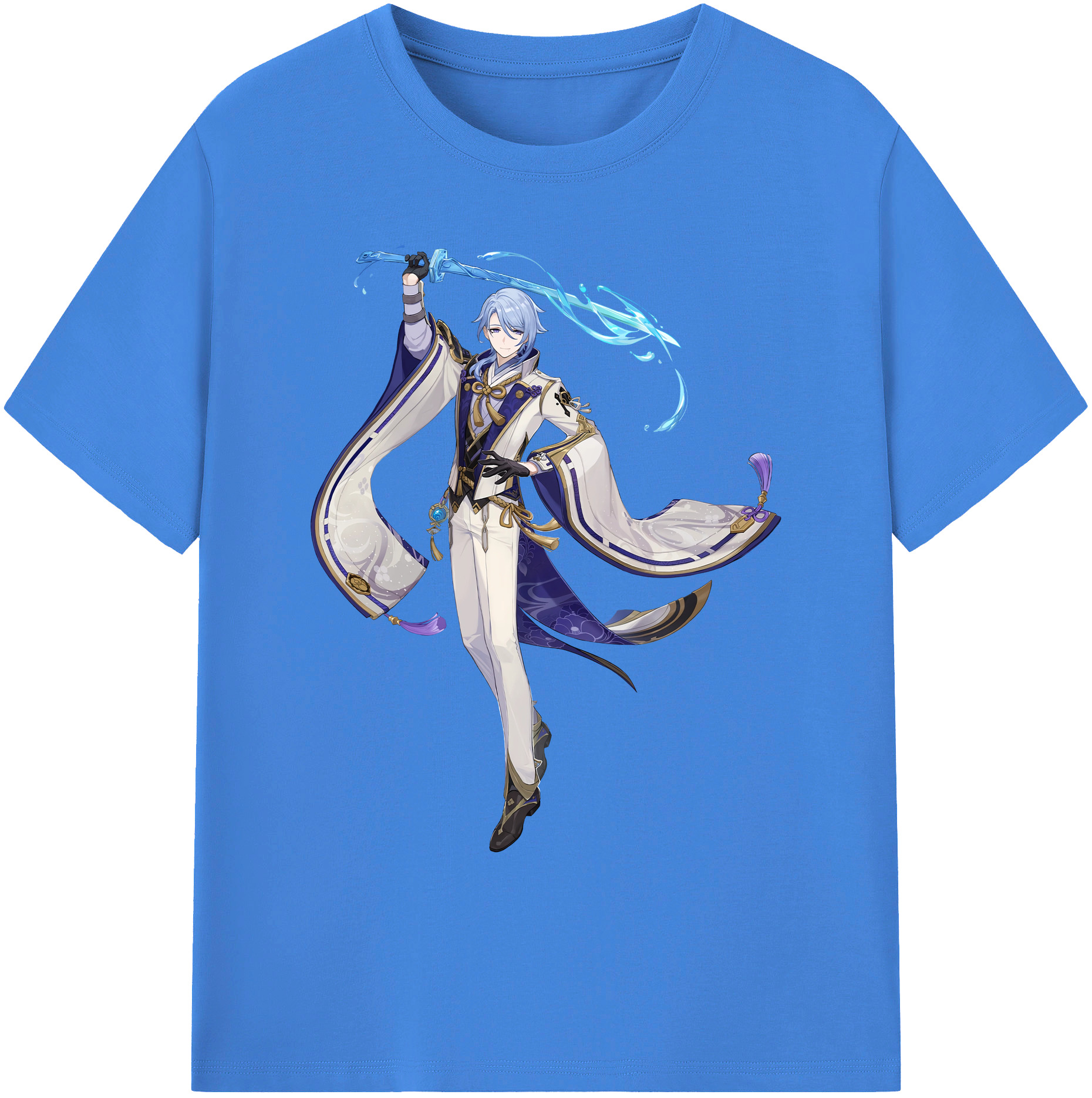 げんし神 神里綾人 かみさとあやと genshin Kamisato Ayato 綿100％ メンズ半袖Tシャツ｜肌触りやわらか＆通気性