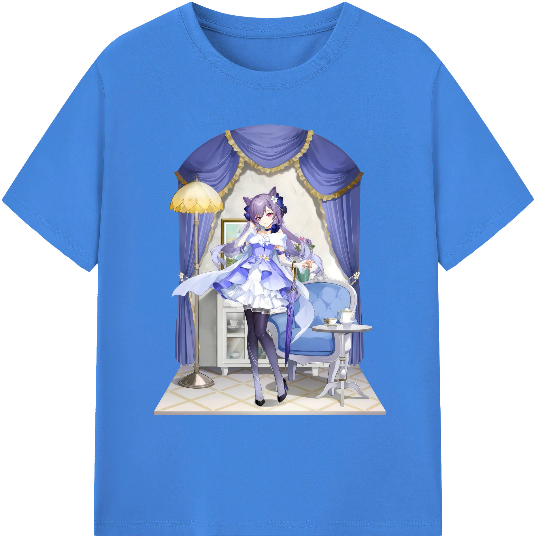 げんし神 刻晴 こくせい genshin Kokusei 綿100％ メンズ半袖Tシャツ｜肌触りやわらか＆通気性