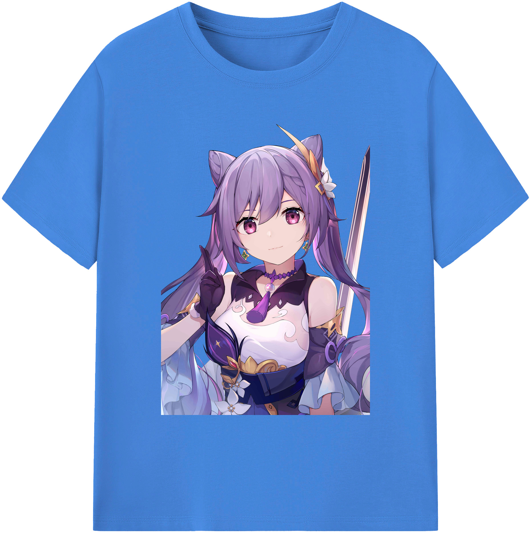 げんし神 刻晴 こくせい genshin Kokusei 綿100％ メンズ半袖Tシャツ｜肌触りやわらか＆通気性