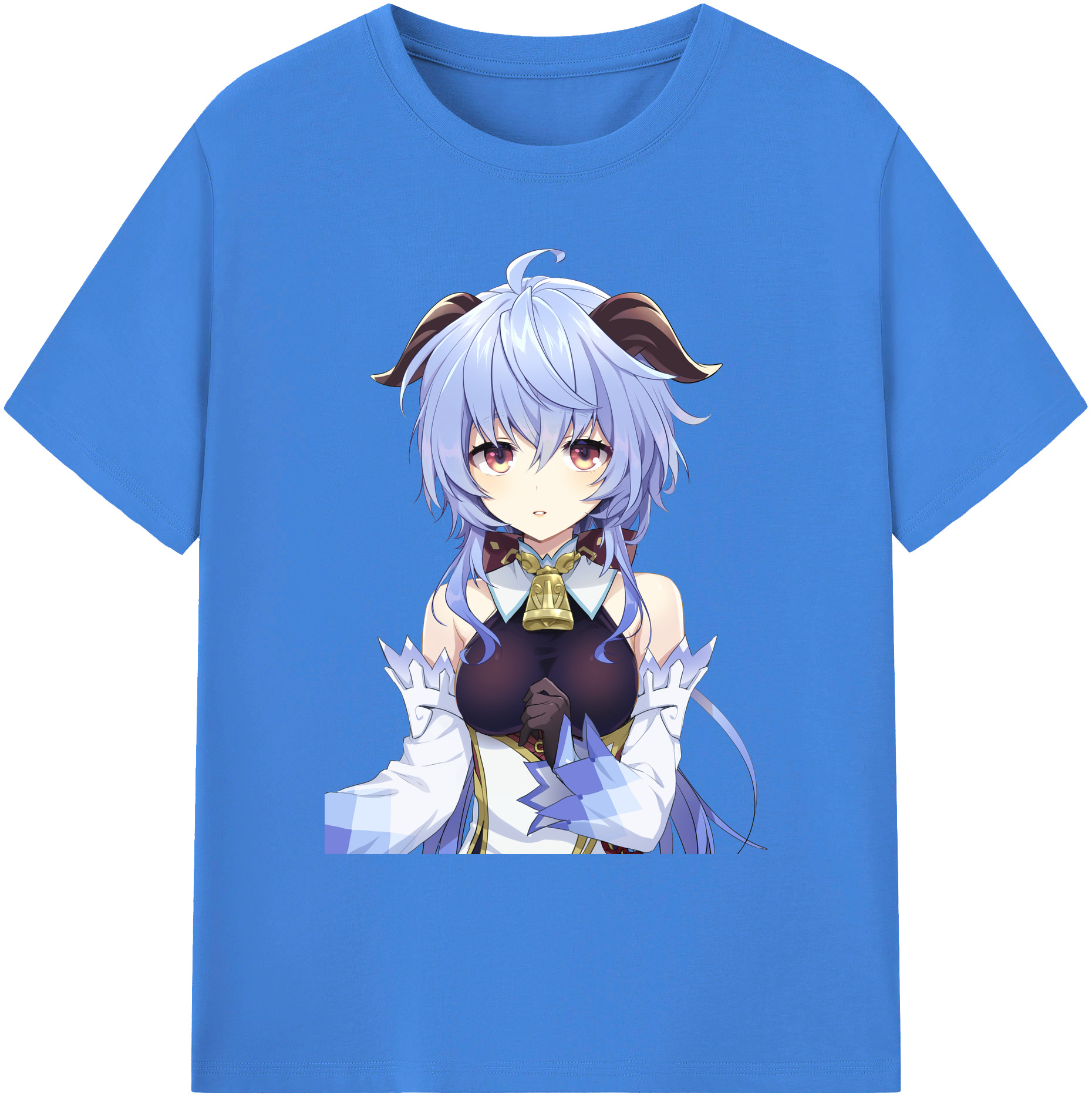 げんし神 甘雨 かんう genshin Ganyu 綿100％ メンズ半袖Tシャツ｜肌触りやわらか＆通気性