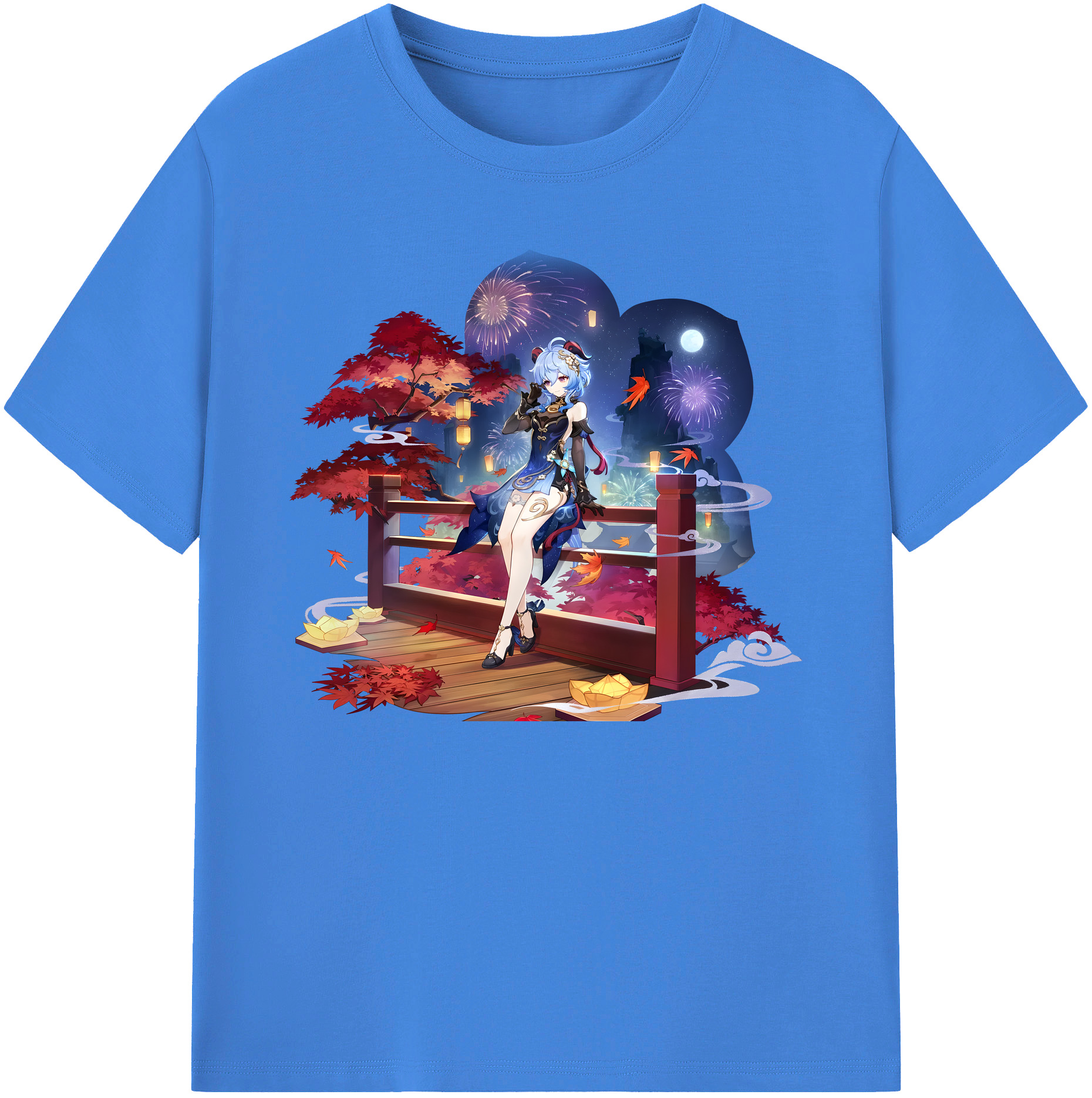 げんし神 甘雨 かんう genshin Ganyu 綿100％ メンズ半袖Tシャツ｜肌触りやわらか＆通気性