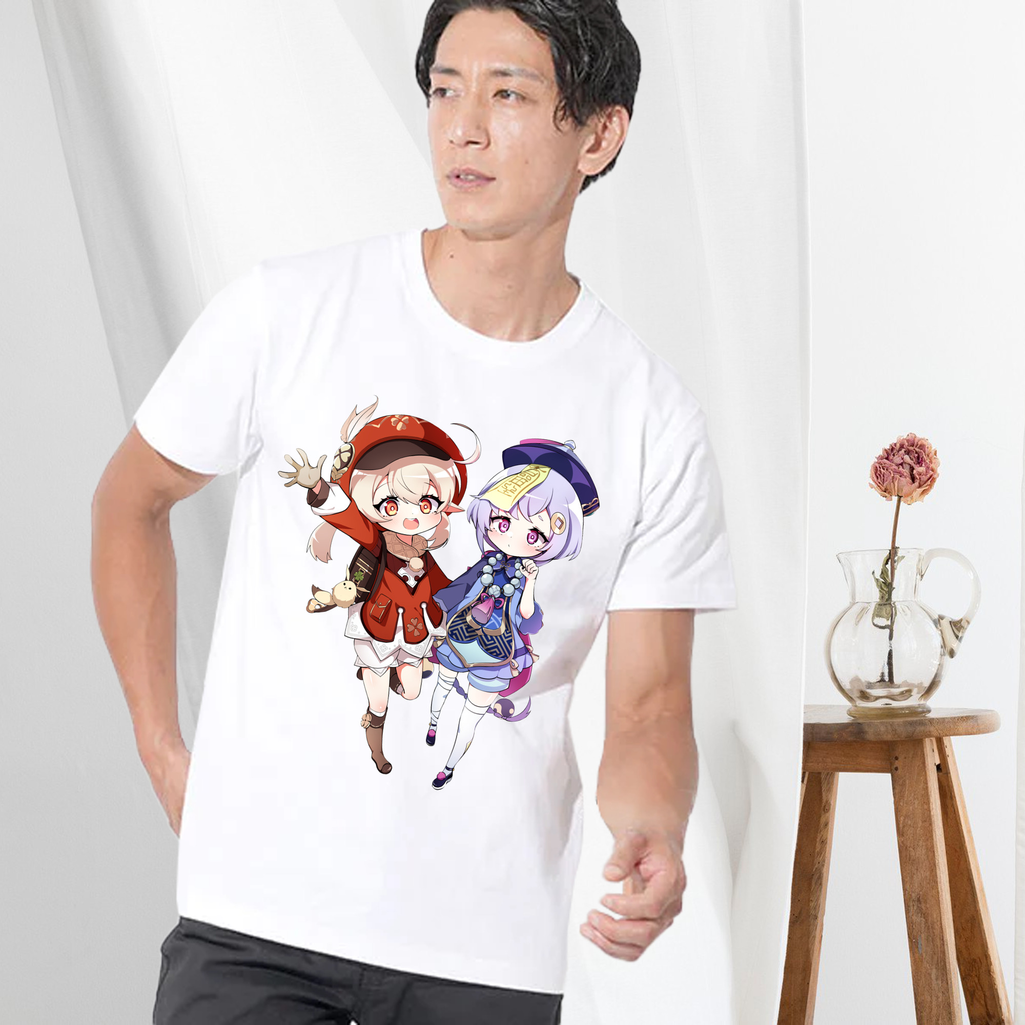げんし神 七七 なな  genshin Nana 綿100％ メンズ半袖Tシャツ｜肌触りやわらか＆通気性
