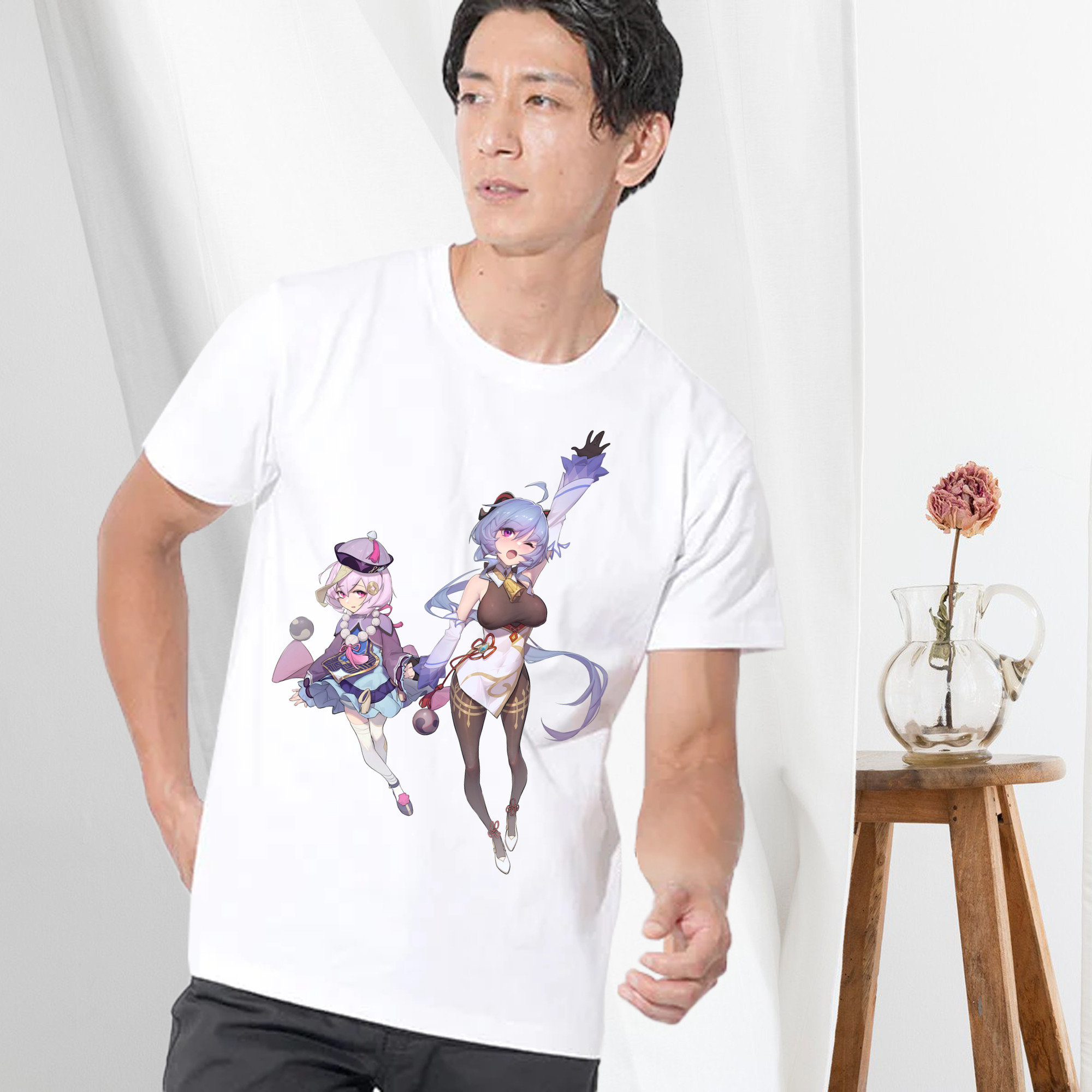 げんし神 七七 なな  genshin Nana 綿100％ メンズ半袖Tシャツ｜肌触りやわらか＆通気性