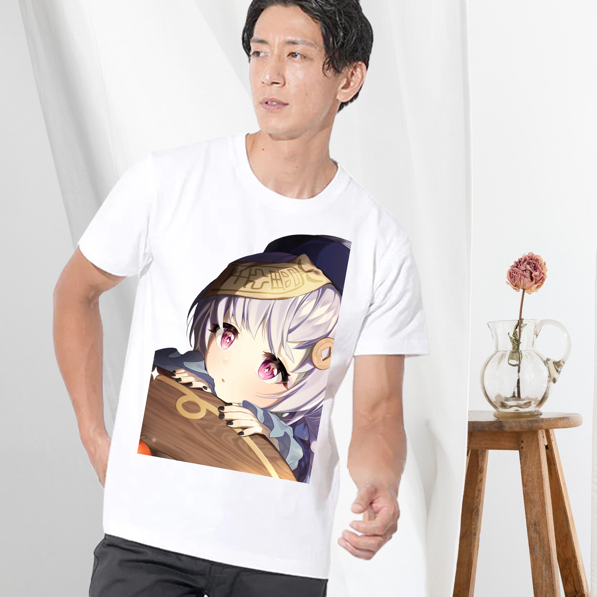 げんし神 七七 なな  genshin Nana 綿100％ メンズ半袖Tシャツ｜肌触りやわらか＆通気性