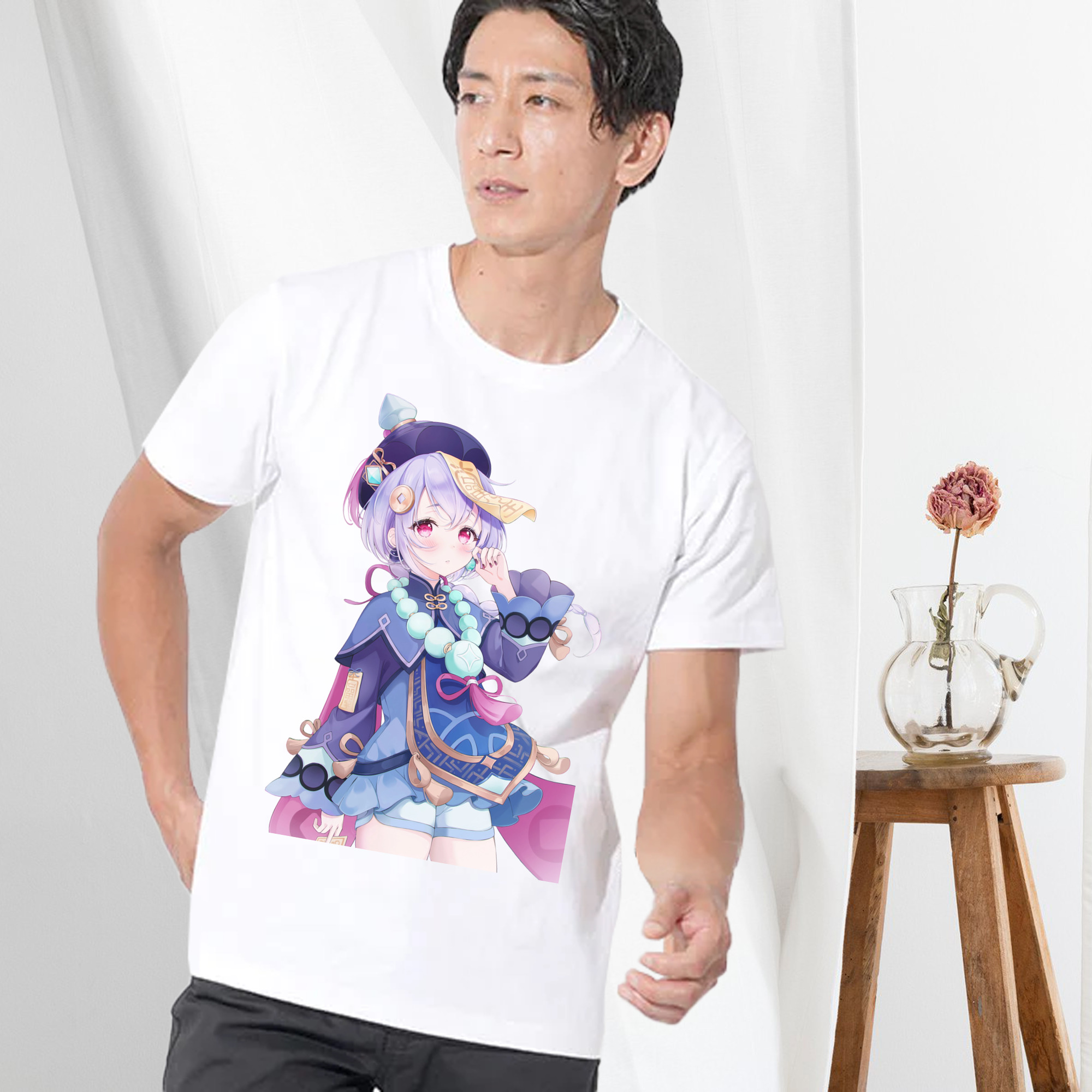 げんし神 七七 なな  genshin Nana 綿100％ メンズ半袖Tシャツ｜肌触りやわらか＆通気性