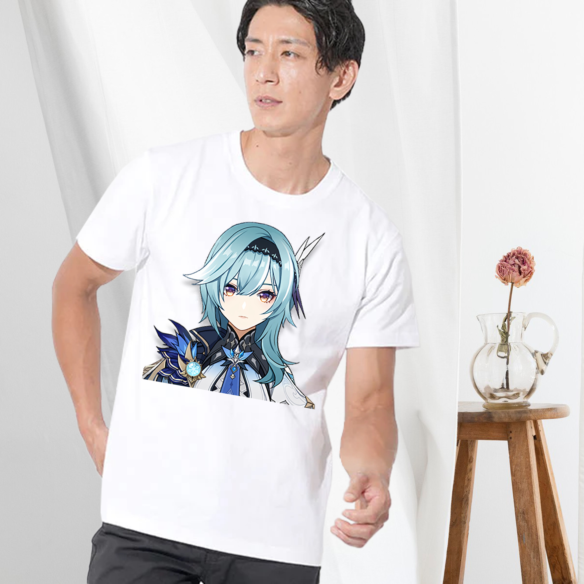 げんし神 优菈 ゆうら genshin Yūra 綿100％ メンズ半袖Tシャツ｜肌触りやわらか＆通気性