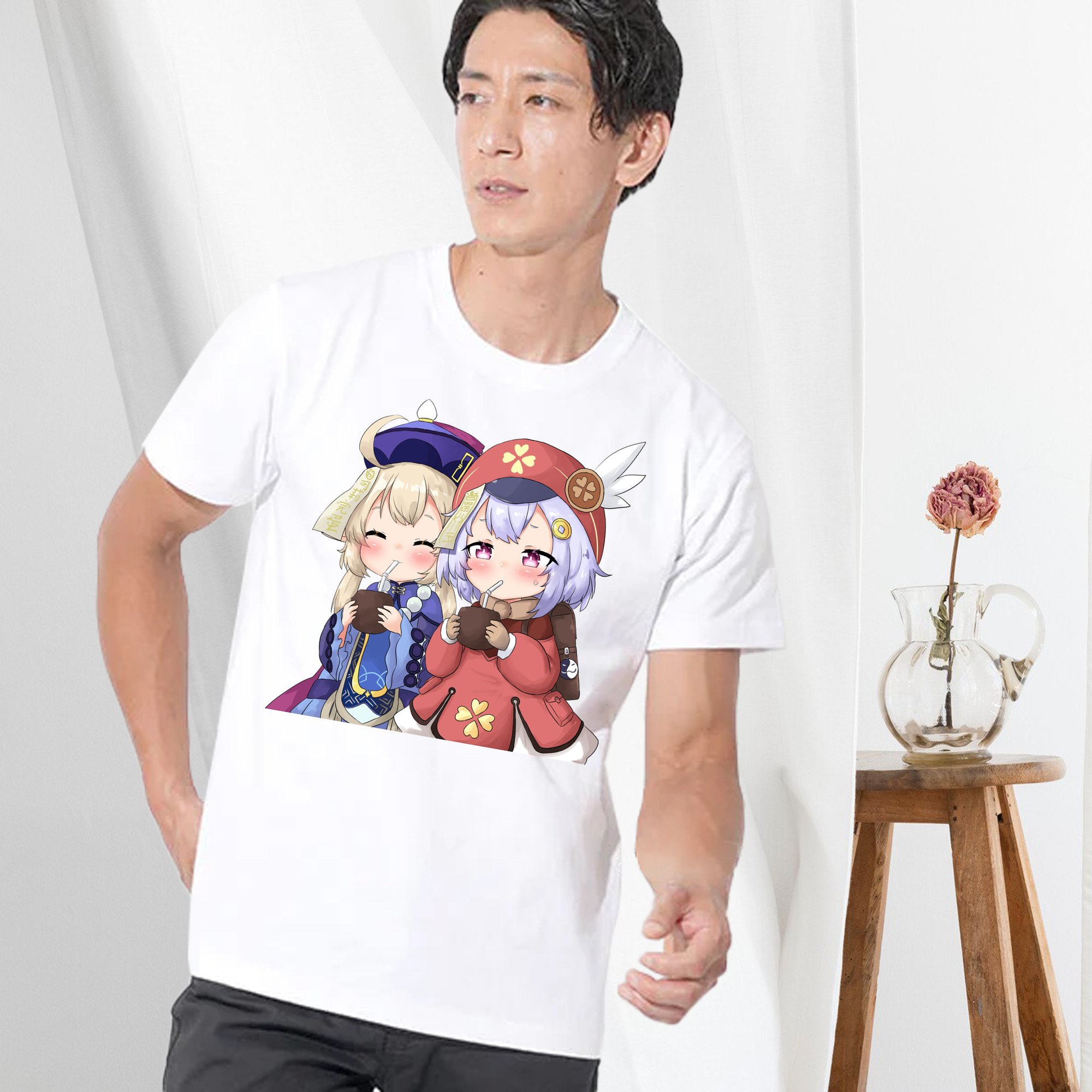 げんし神 七七 なな  genshin Nana 綿100％ メンズ半袖Tシャツ｜肌触りやわらか＆通気性